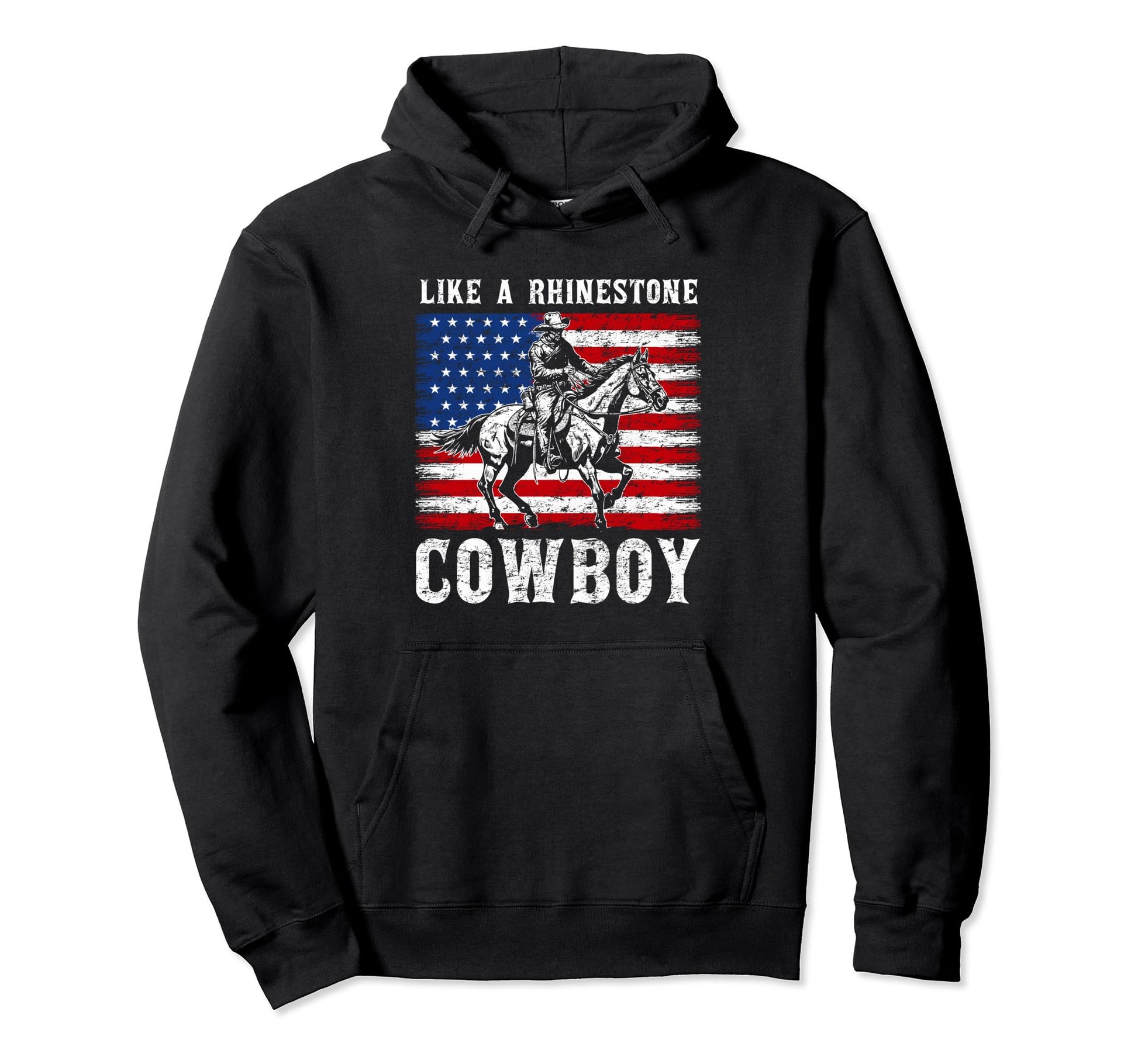 Western Country Usa Flag Like Rhinestone Hoodie - Trendy Graphic Unisex - T-Shirt, Sweatshirt, Hoodie