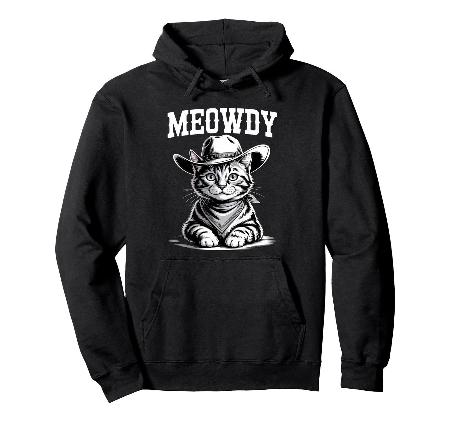 Meowdy Cat Western Country Funny Cowboy Hoodie - Trendy Graphic Men Women - T-Shirt, Sweatshirt, Hoodie