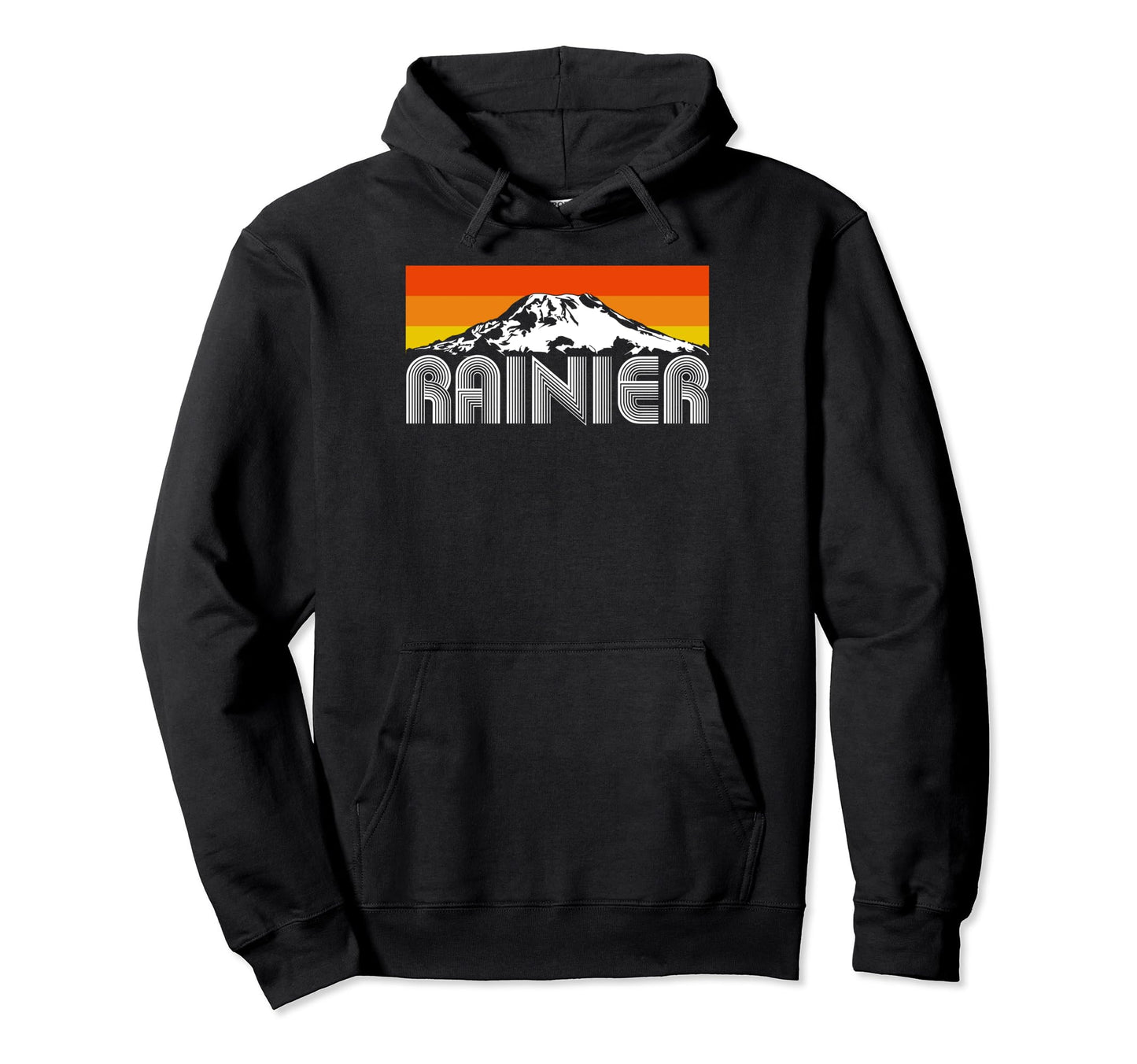 Mount Rainier Mountains Sun 80S Hoodie - Trendy Graphic Men Women - T-Shirt, Sweatshirt, Hoodie