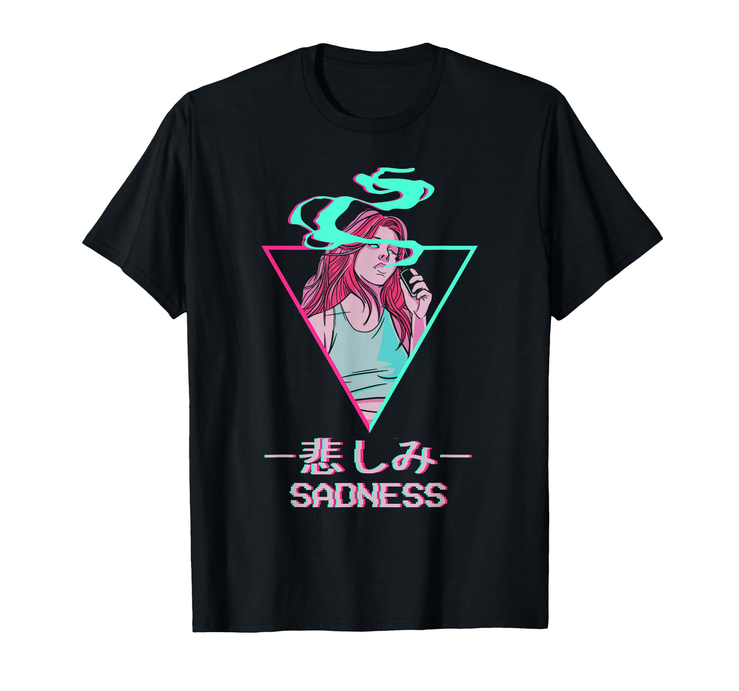 Sadness Japanese Otaku Anime Vaporwave T-Shirt - Graphic Print for Adults - T-Shirt, Sweatshirt, Hoodie