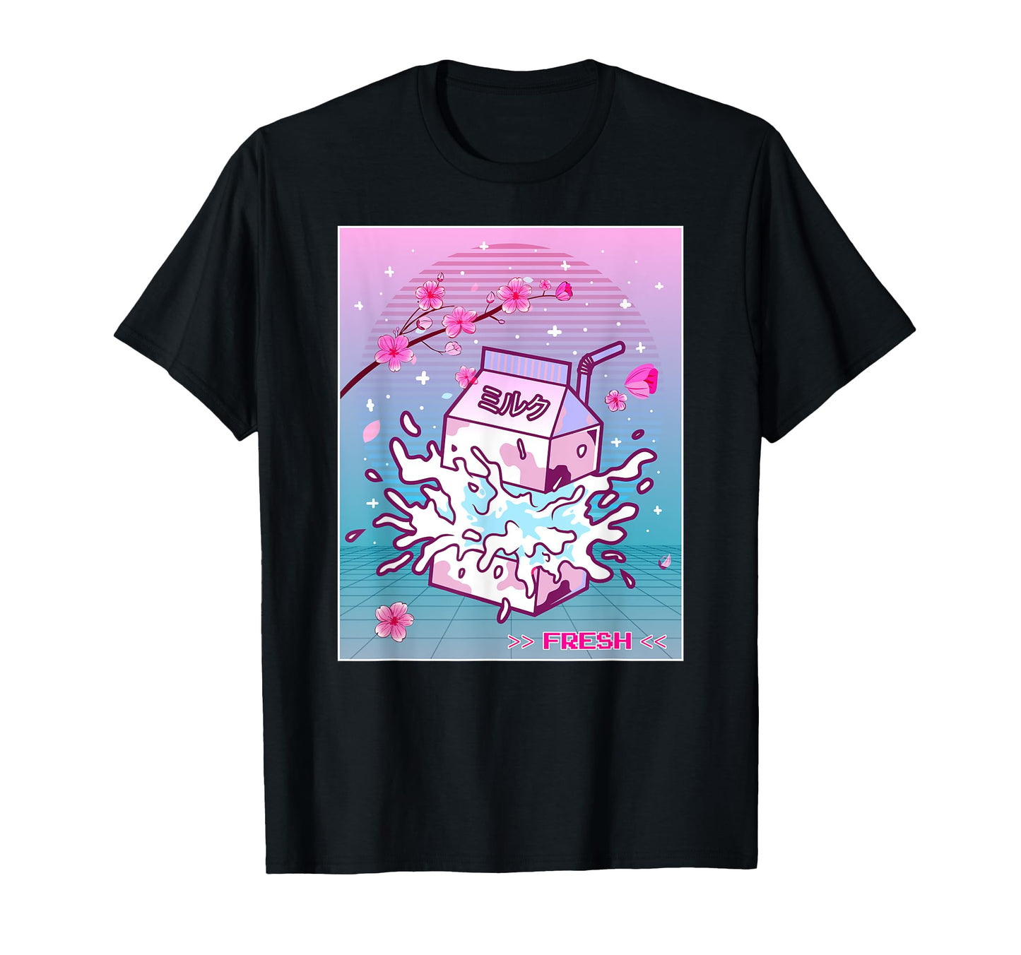 90S Japanese Otaku Vaporwave Cherry Blossom T-Shirt - Graphic Print Unisex - T-Shirt, Sweatshirt, Hoodie