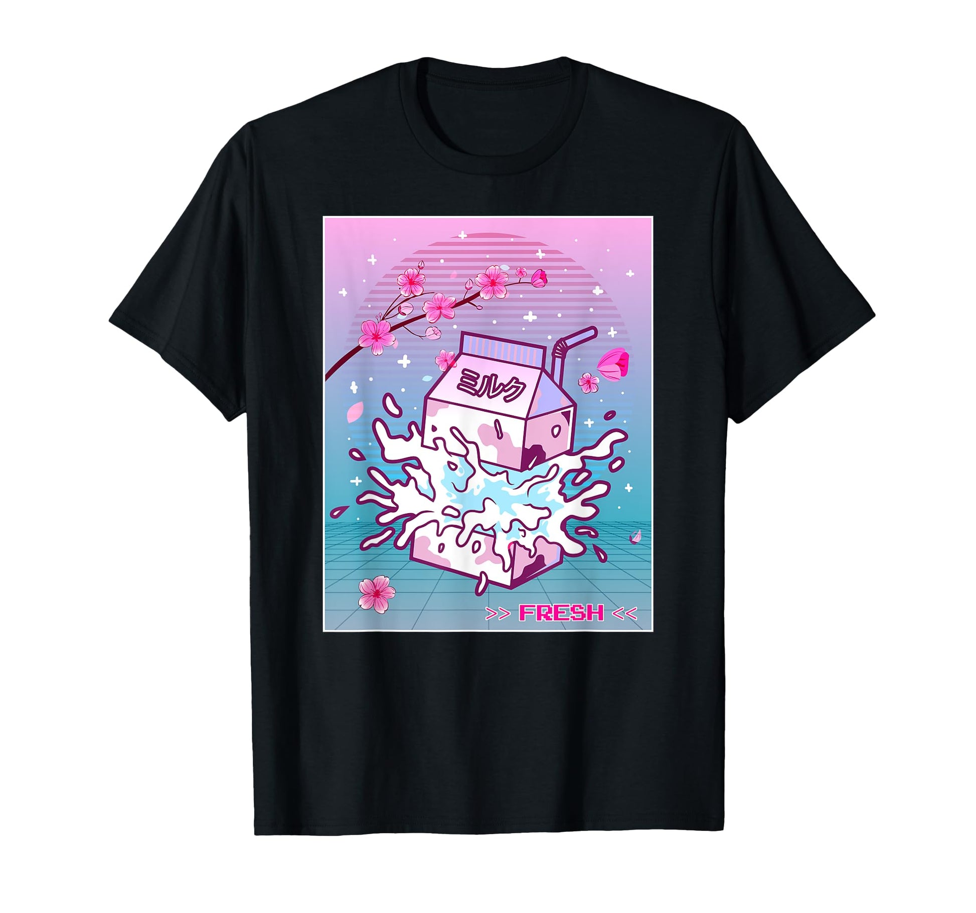 90S Japanese Otaku Vaporwave Cherry Blossom T-Shirt - Graphic Print Unisex - T-Shirt, Sweatshirt, Hoodie