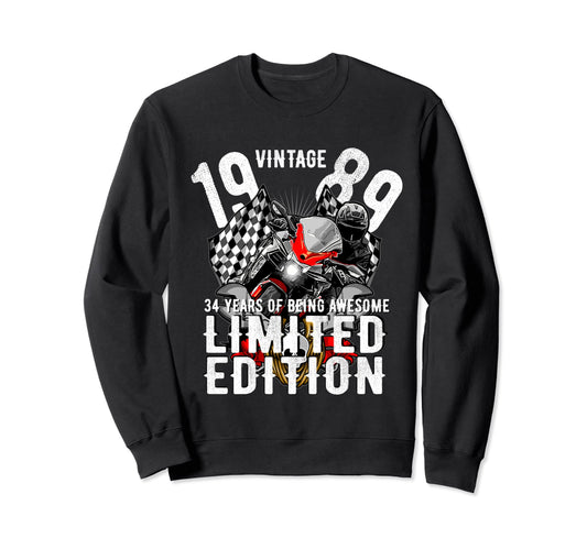 1989 Biker And Motorcycle Sweatshirt - Aesthetic Graphic Men Women - T-Shirt, Sweatshirt, Hoodie