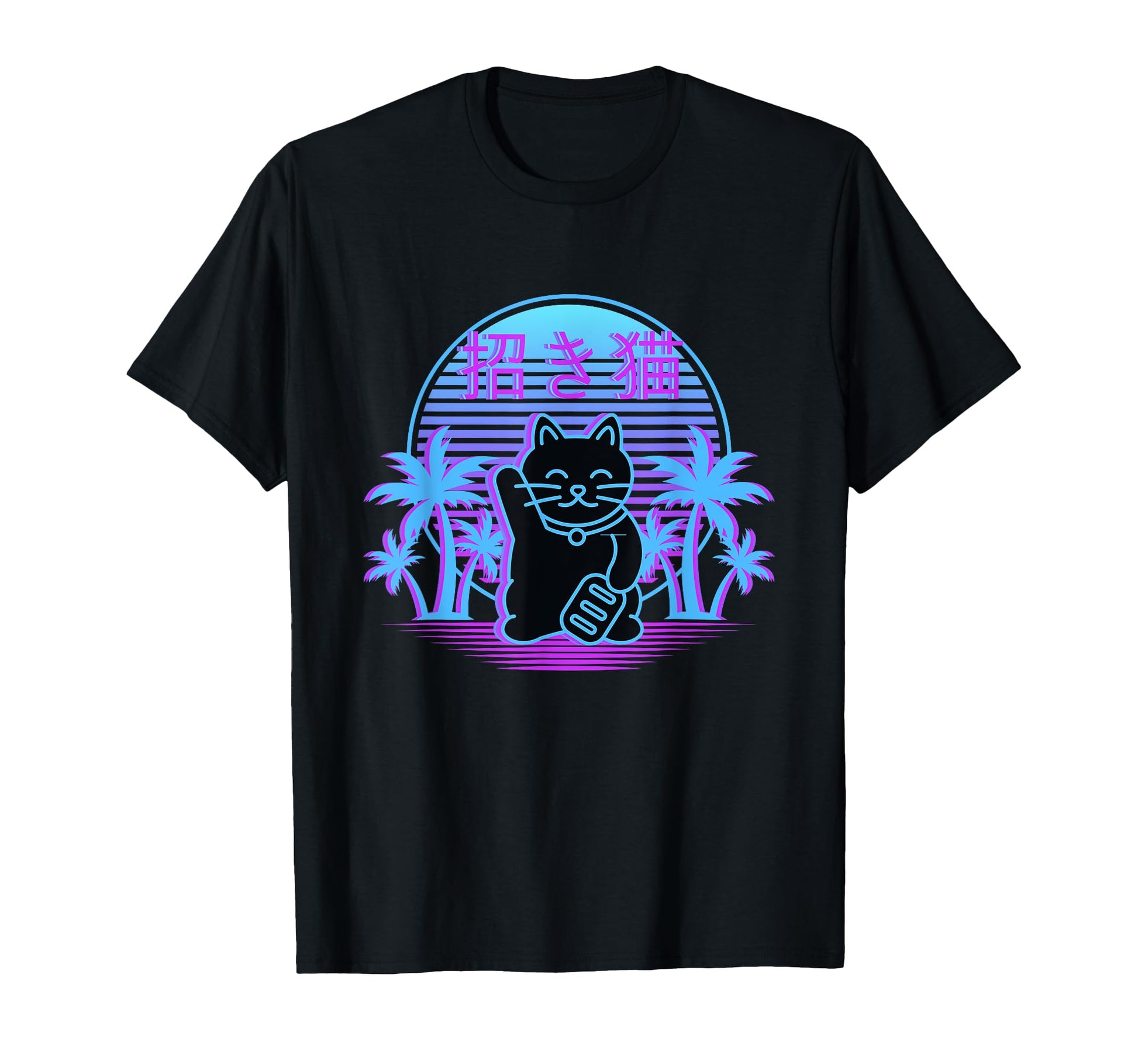 Maneki Neko Lucky Cat 90S Japanese T-Shirt - Streetwear Style Men Women - T-Shirt, Sweatshirt, Hoodie