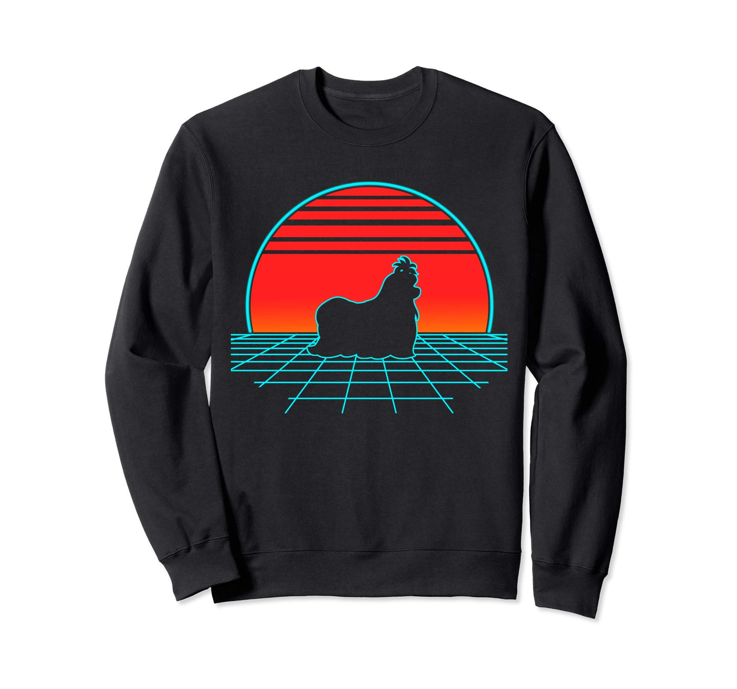Shih Tzu 80S Vaporwave Shih Tzu Sweatshirt - Custom Art Print Men Women - T-Shirt, Sweatshirt, Hoodie