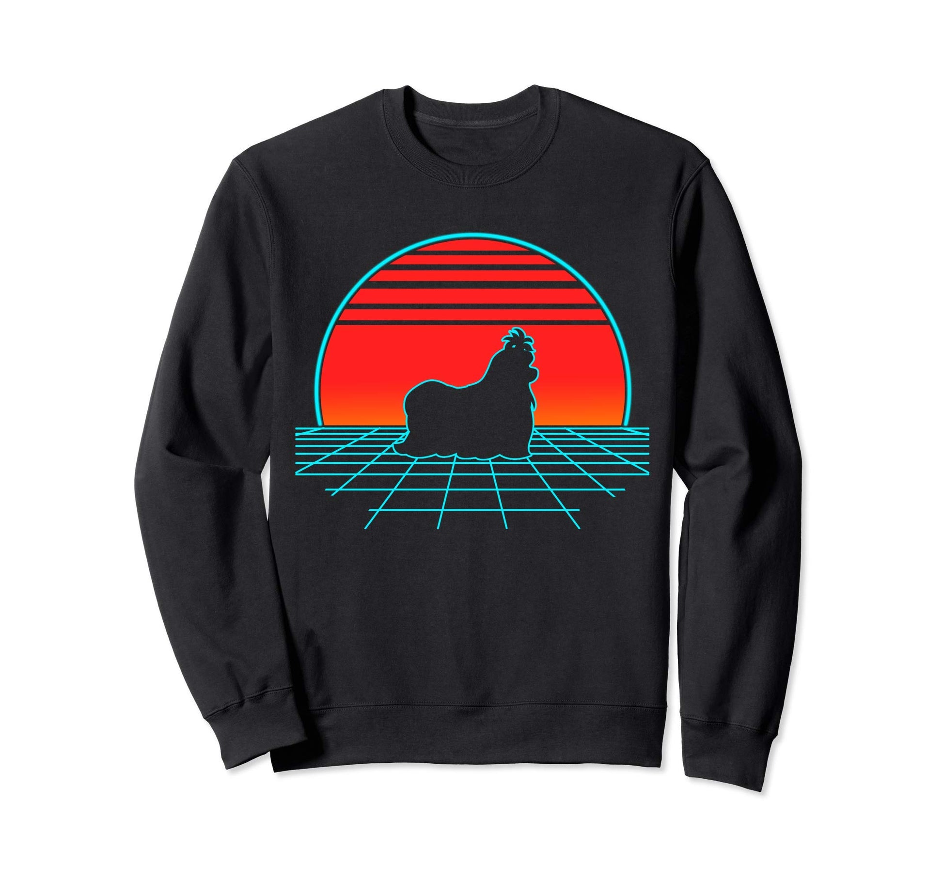 Shih Tzu 80S Vaporwave Shih Tzu Sweatshirt - Custom Art Print Men Women - T-Shirt, Sweatshirt, Hoodie