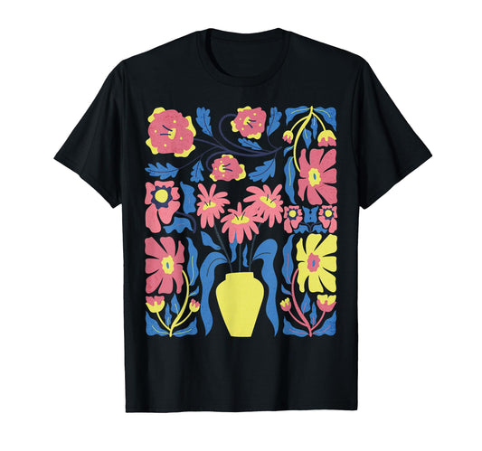 Boho Abstract Flowers Bohemian T-Shirt - Minimalist Print Unisex - T-Shirt, Sweatshirt, Hoodie