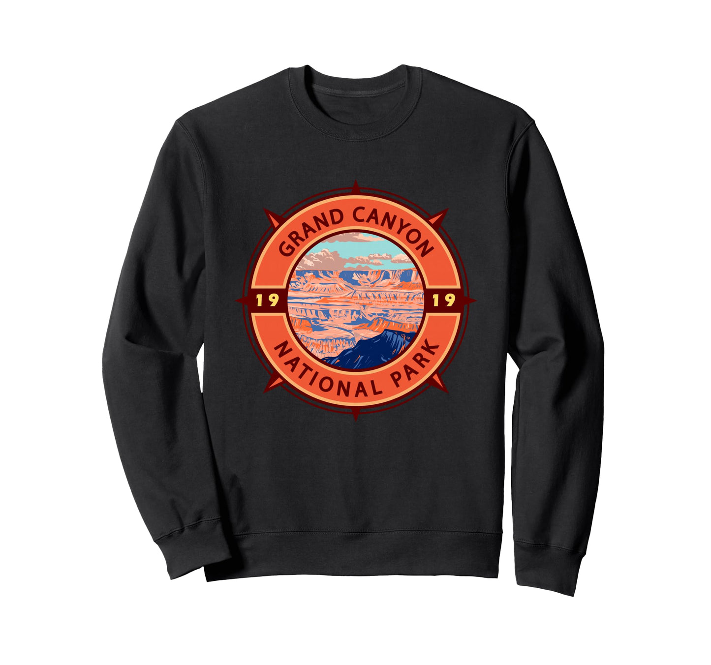 Grand Canyon National Park Compass Sweatshirt - Trendy Graphic Unisex - T-Shirt, Sweatshirt, Hoodie