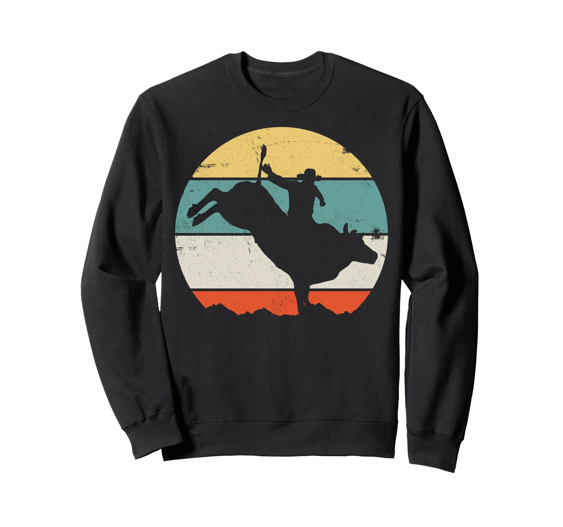 Bull Riding Rodeo Cowboy Western Sweatshirt - Minimalist Print Unisex - T-Shirt, Sweatshirt, Hoodie