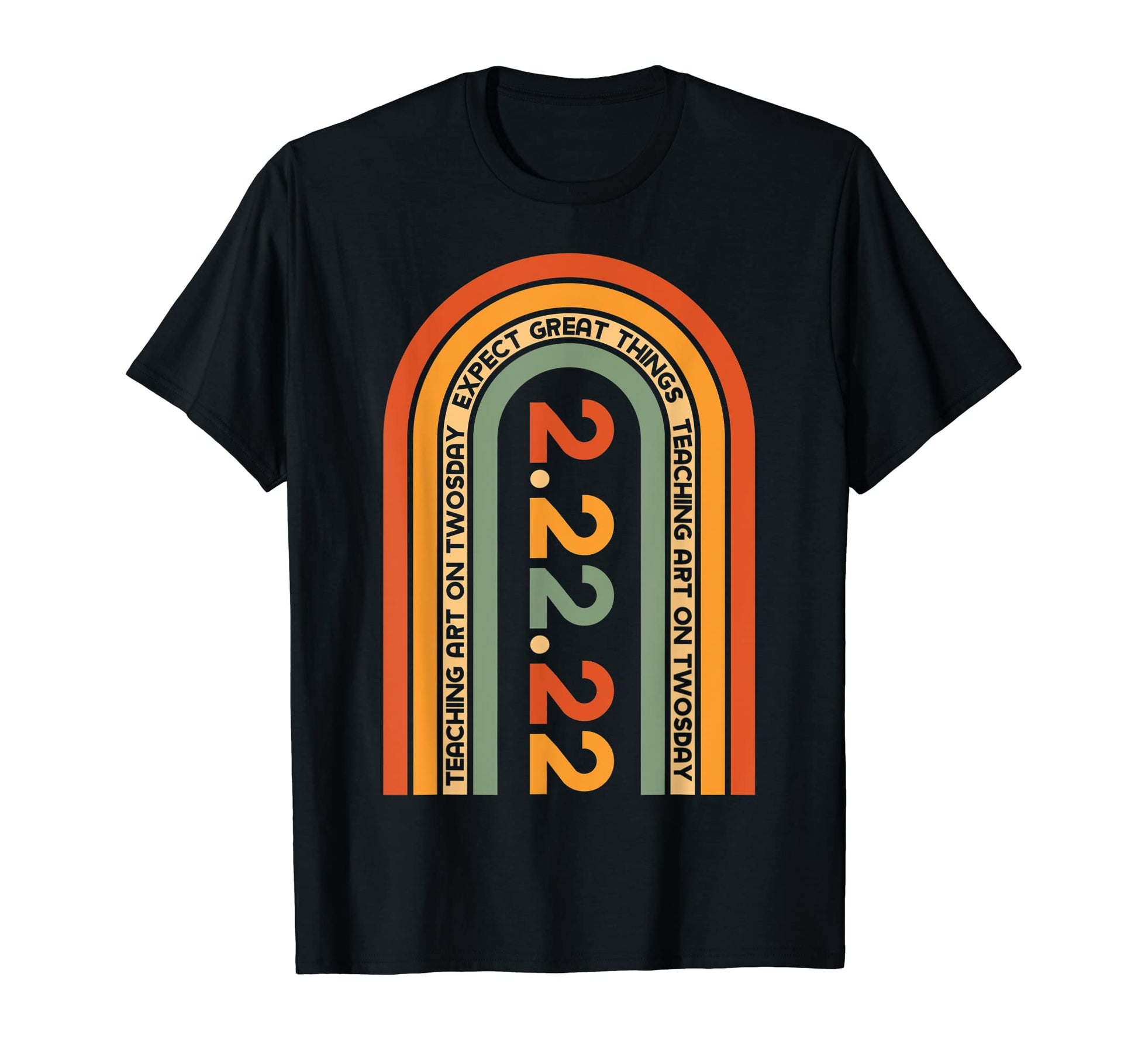 Teaching Art Twosday Rainbow T-Shirt - Aesthetic Graphic for Adults - T-Shirt, Sweatshirt, Hoodie