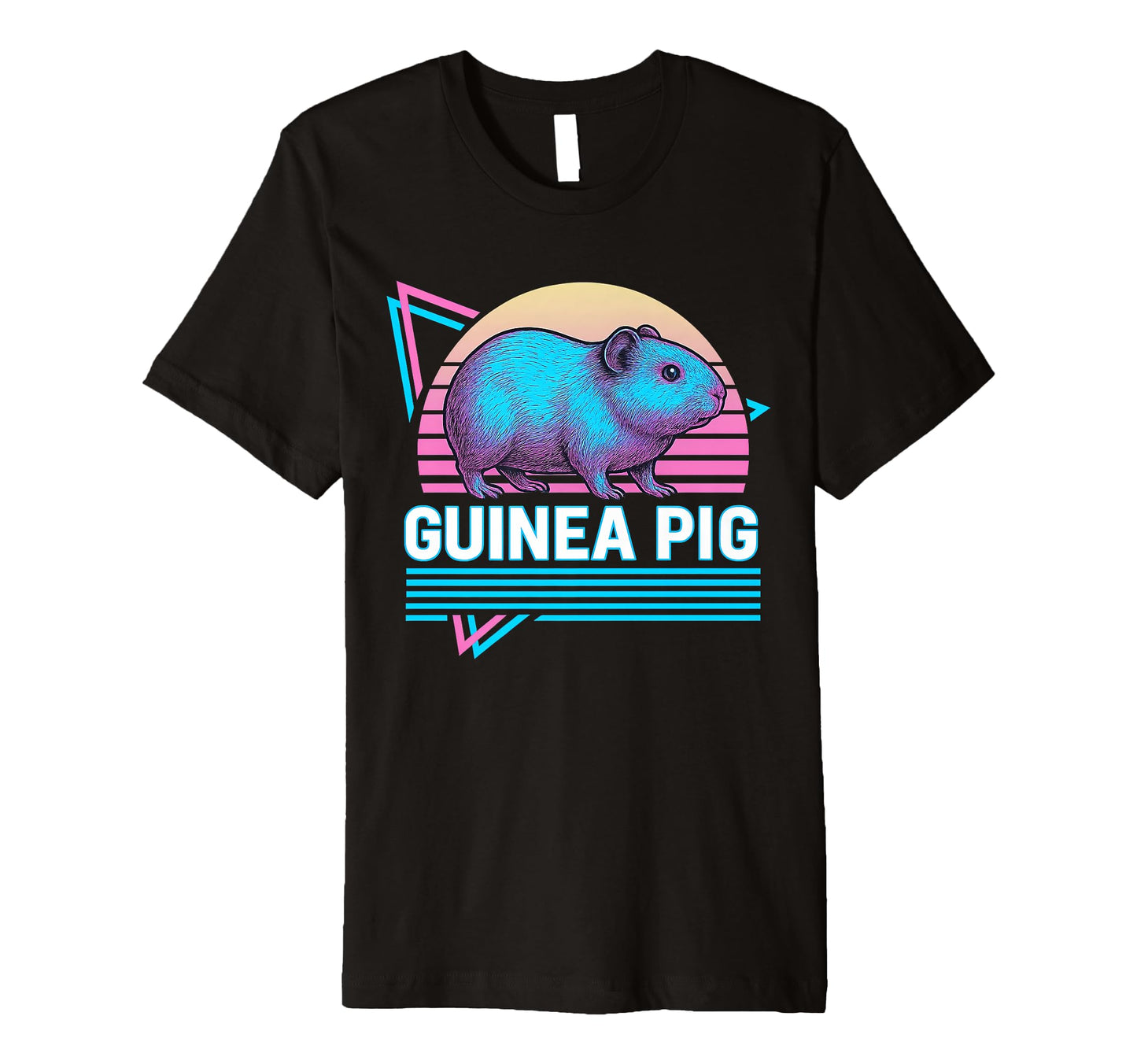 Guinea Pig Synthwave Aesthetic Pet T-Shirt - Fun Novelty Design Men Women - T-Shirt, Sweatshirt, Hoodie