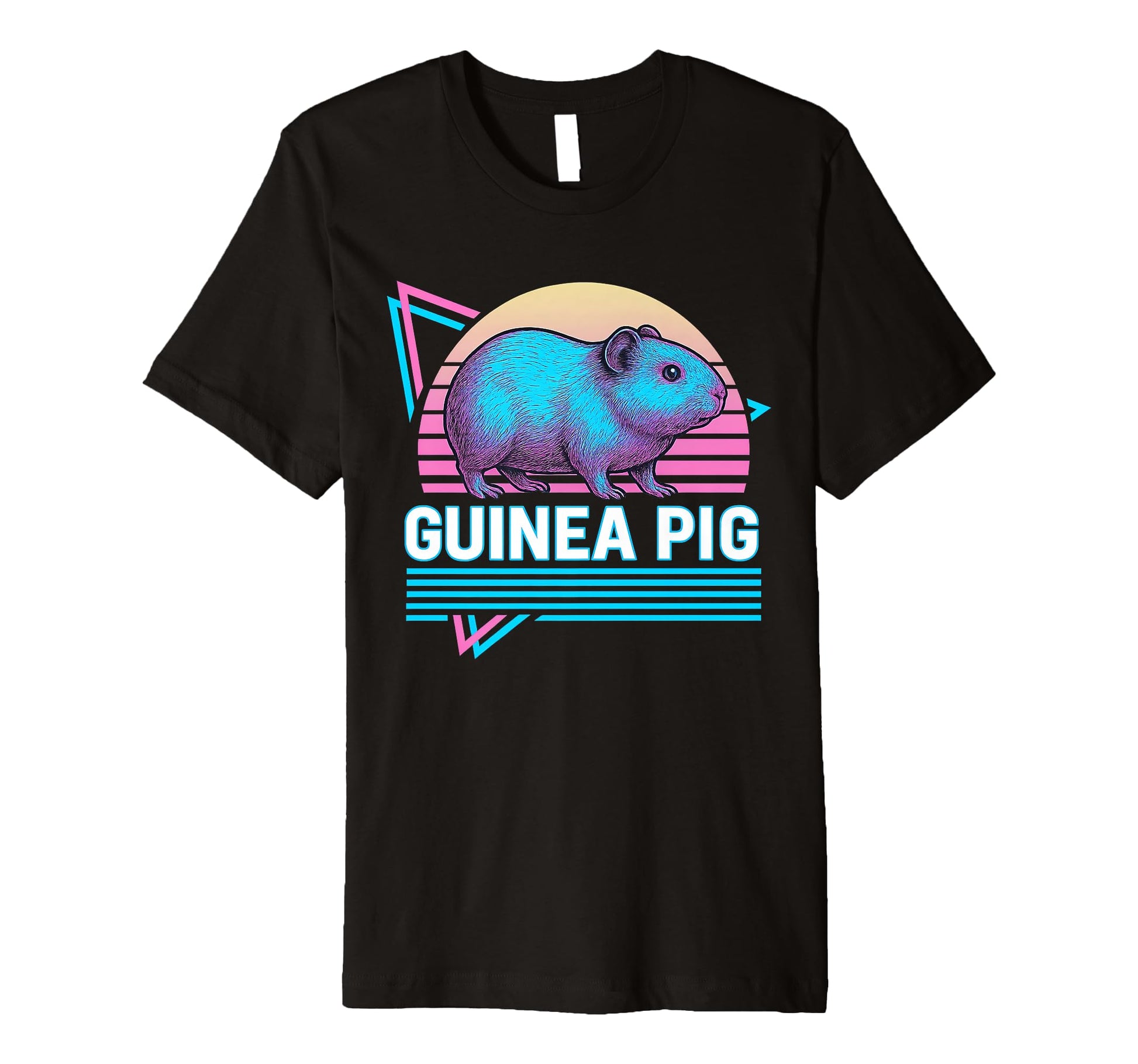 Guinea Pig Synthwave Aesthetic Pet T-Shirt - Fun Novelty Design Men Women - T-Shirt, Sweatshirt, Hoodie