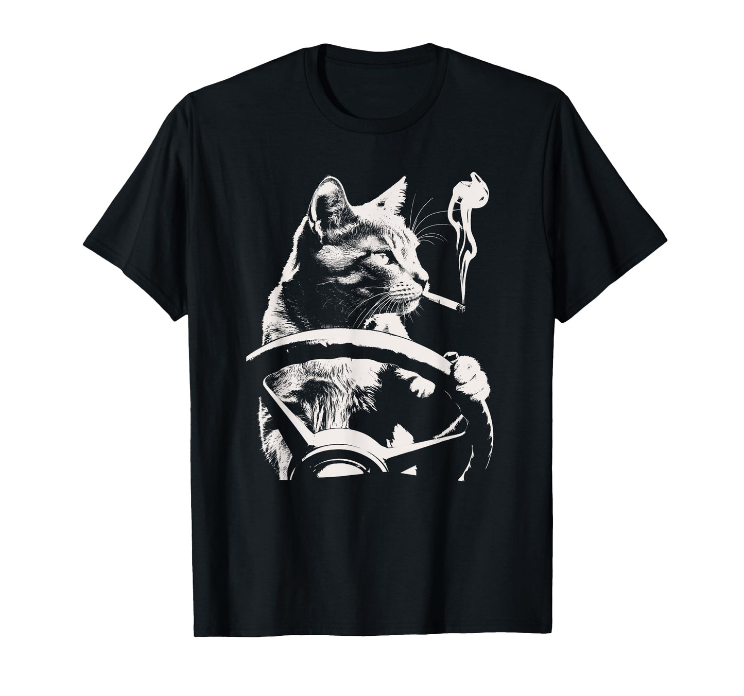 Cat Smoking Driving Grunge Kitty Edgy T-Shirt - Unique Graphic Men Women - T-Shirt, Sweatshirt, Hoodie