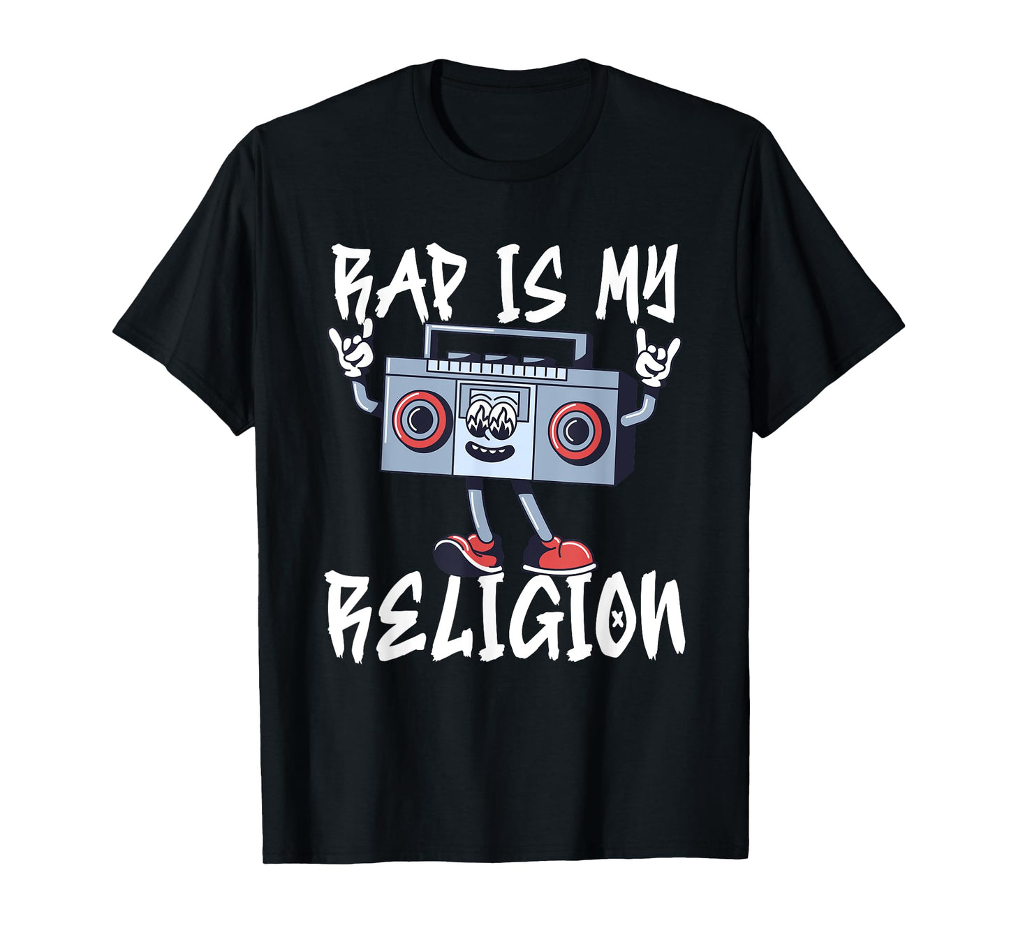 Hip Hop Rap Is My Religion Boombox T-Shirt - Aesthetic Graphic for Adults - T-Shirt, Sweatshirt, Hoodie