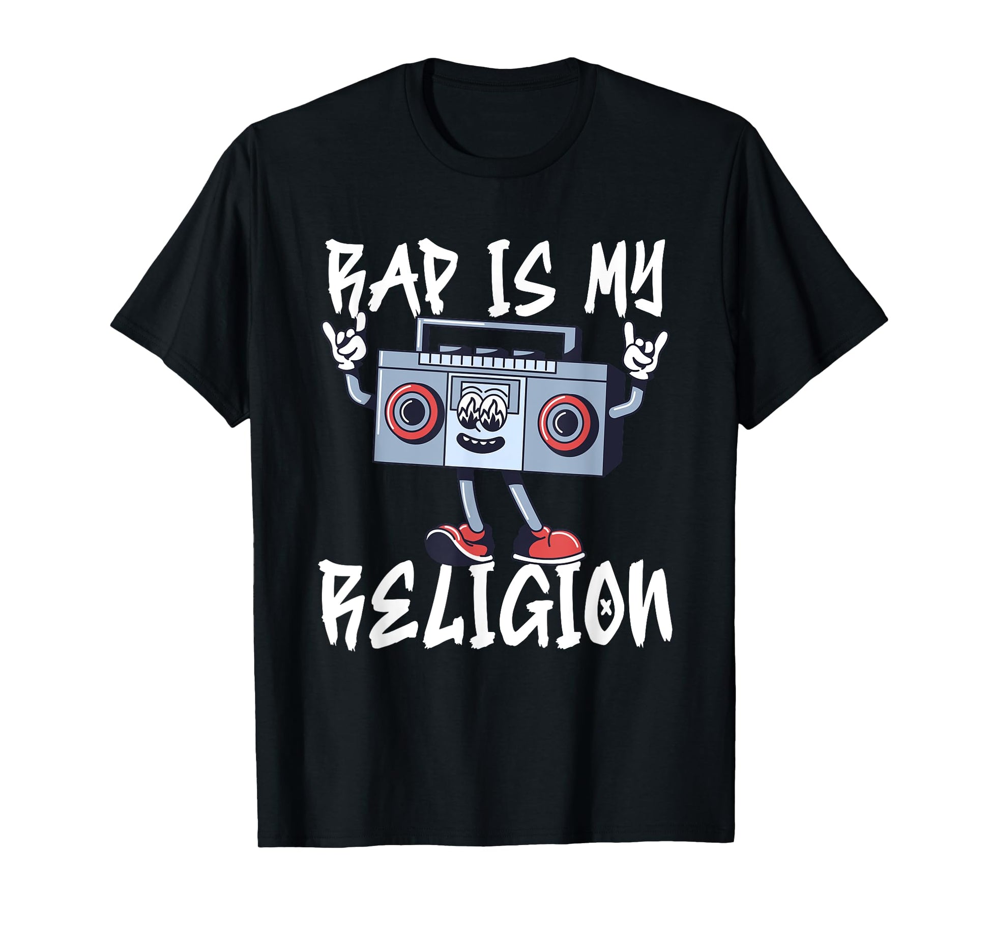 Hip Hop Rap Is My Religion Boombox T-Shirt - Aesthetic Graphic for Adults - T-Shirt, Sweatshirt, Hoodie