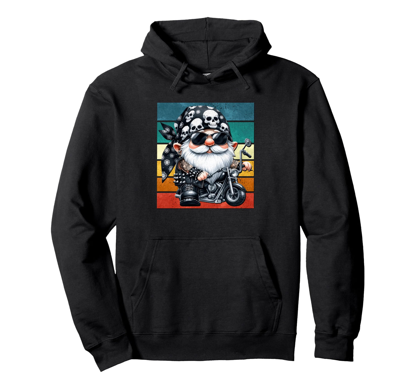 Motorcycle Grandpa Gnome Biker Dad Hoodie - Fun Novelty Design for Adults - T-Shirt, Sweatshirt, Hoodie