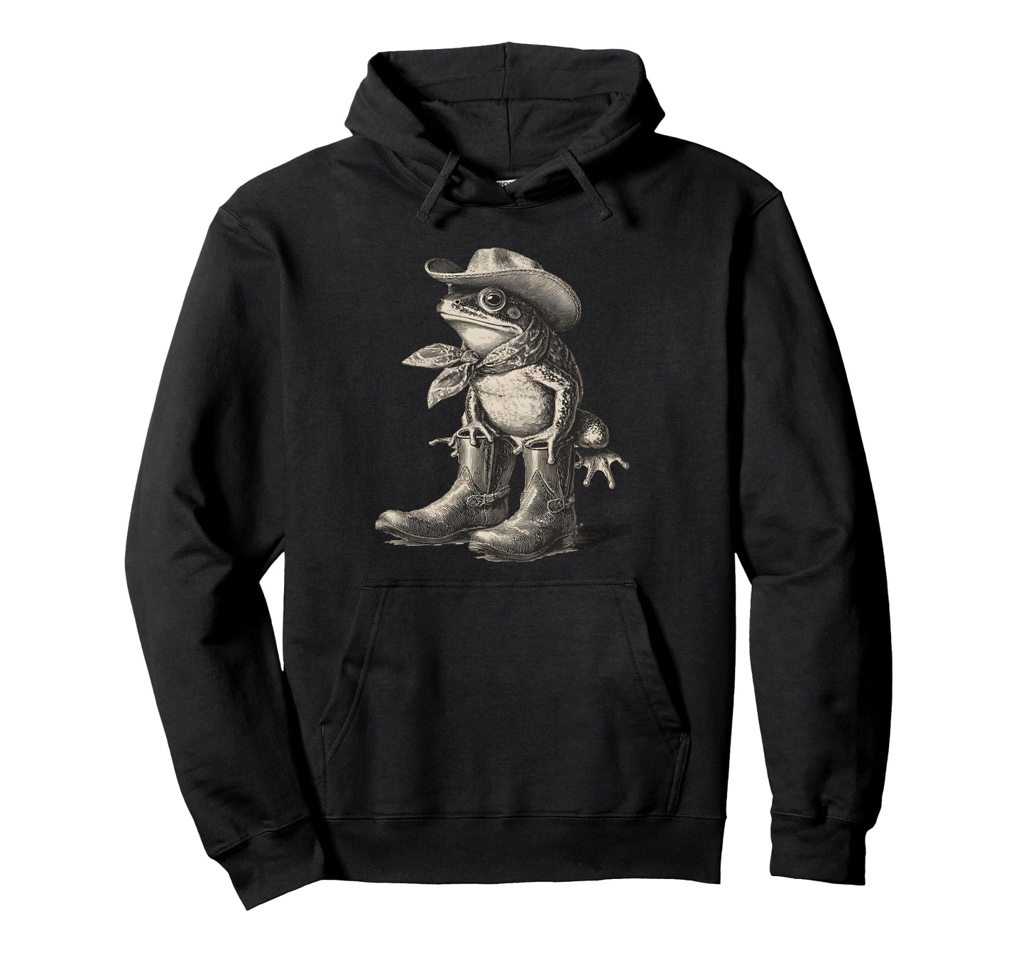 Frog Cowboy Toad Rodeo Cowgirl Western Hoodie - Trendy Graphic for Adults - T-Shirt, Sweatshirt, Hoodie