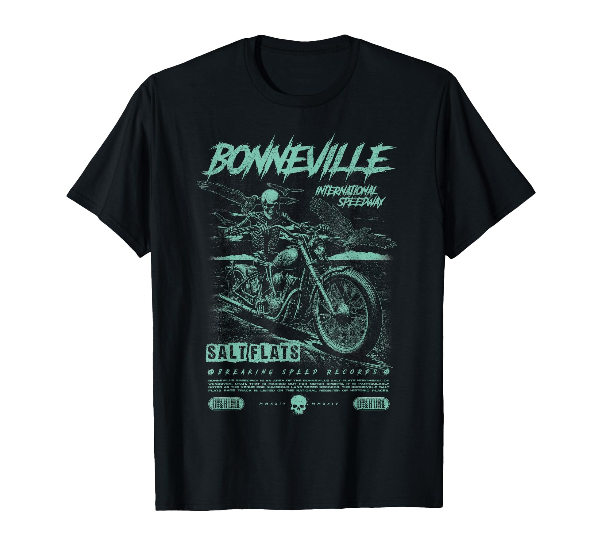 Bonneville Salt Flats Motorcycle Racing T-Shirt - Unique Graphic Unisex - T-Shirt, Sweatshirt, Hoodie
