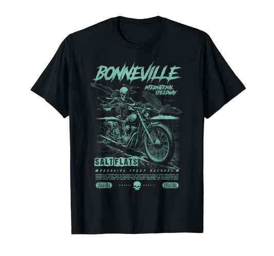Bonneville Salt Flats Motorcycle Racing T-Shirt - Unique Graphic Unisex - T-Shirt, Sweatshirt, Hoodie