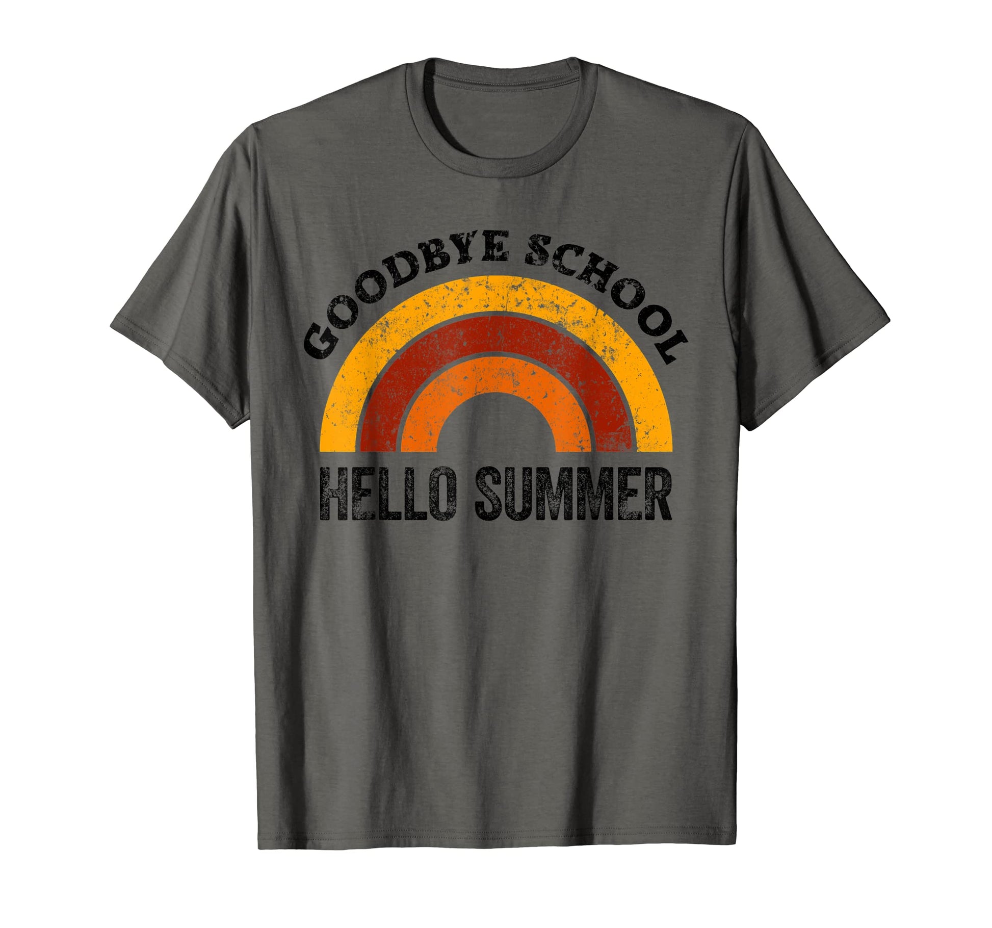 Goodbye School Teacher Rainbow Hello T-Shirt - Custom Art Print Men Women - T-Shirt, Sweatshirt, Hoodie