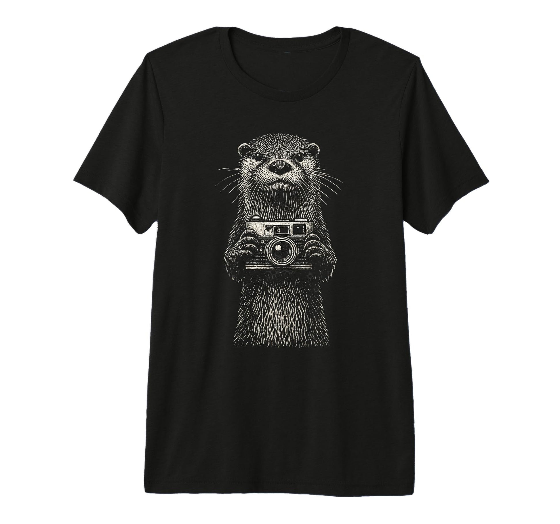 Otter Photographer Camera Wildlife T-Shirt - Fun Novelty Design Men Women - T-Shirt, Sweatshirt, Hoodie