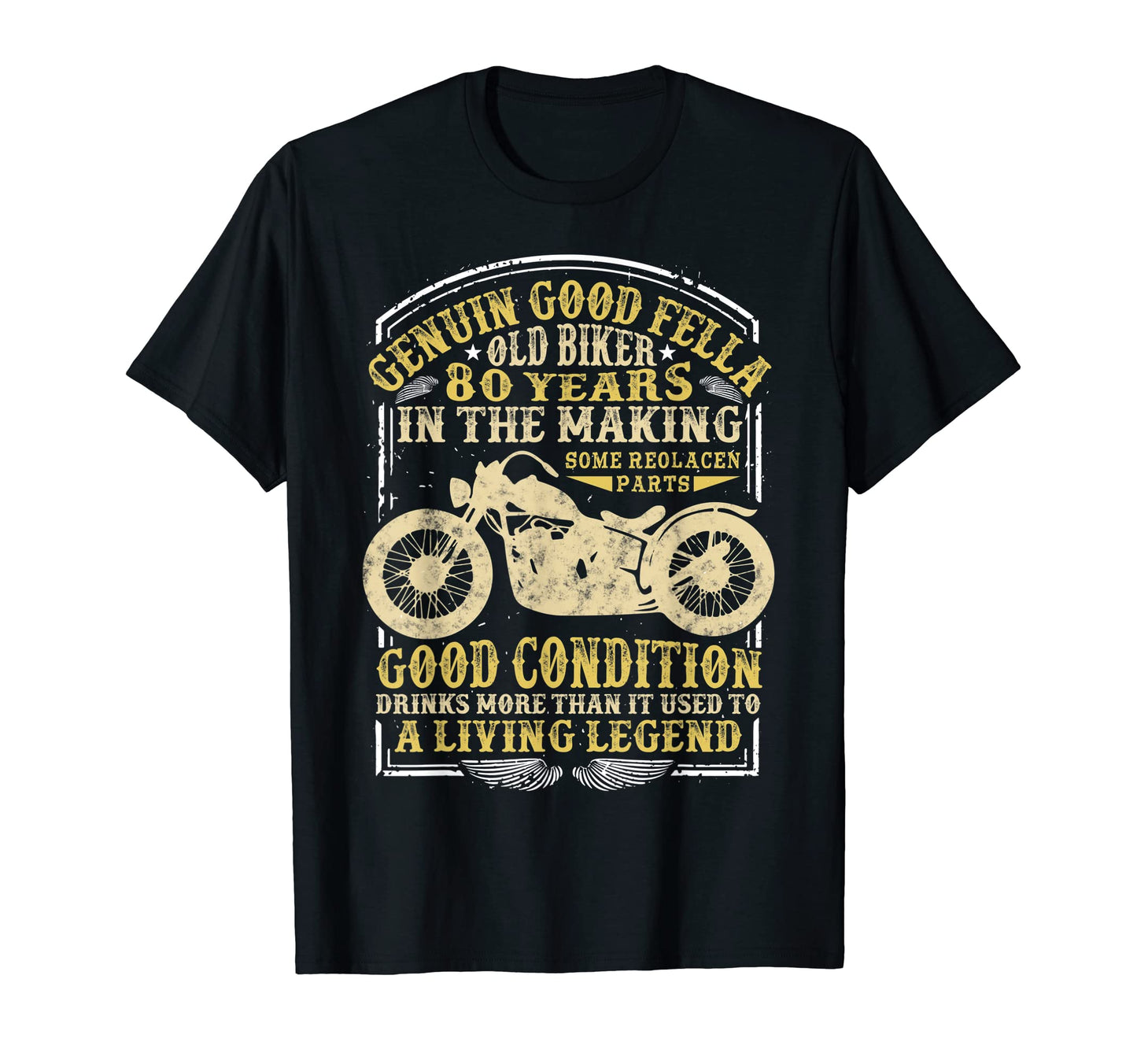 80 Years Old Biker Birthday Motorcycles T-Shirt - Streetwear Style Unisex - T-Shirt, Sweatshirt, Hoodie