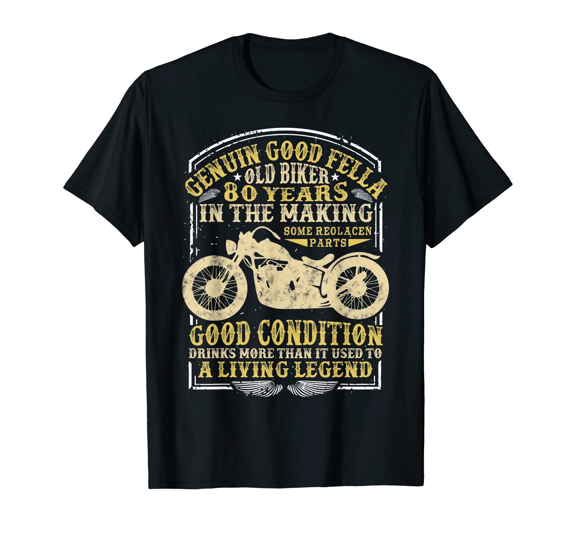80 Years Old Biker Birthday Motorcycles T-Shirt - Streetwear Style Unisex - T-Shirt, Sweatshirt, Hoodie