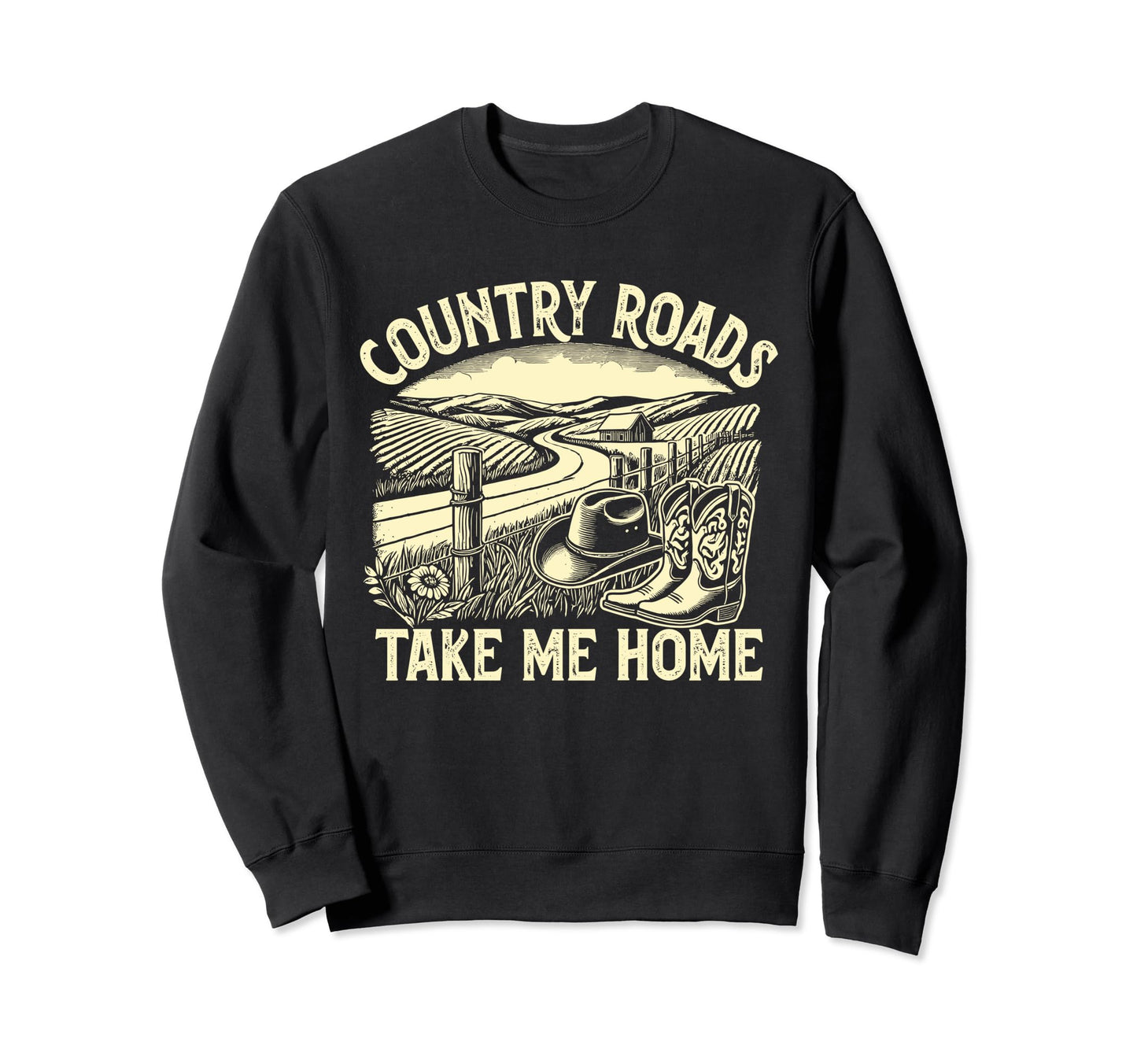 Country Roads Take Me Home Sweatshirt - Casual Everyday Wear for Adults - T-Shirt, Sweatshirt, Hoodie