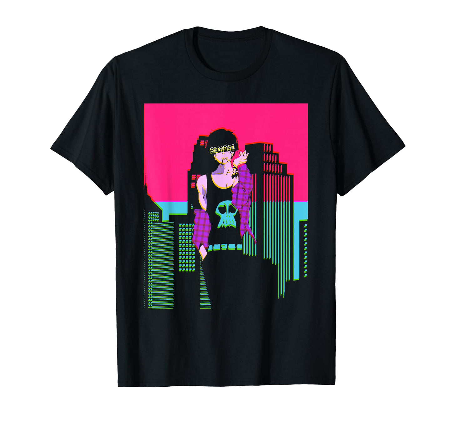 Vaporwave Aesthetic Sad Anime Goth Senpai T-Shirt - Trendy Graphic Unisex - T-Shirt, Sweatshirt, Hoodie
