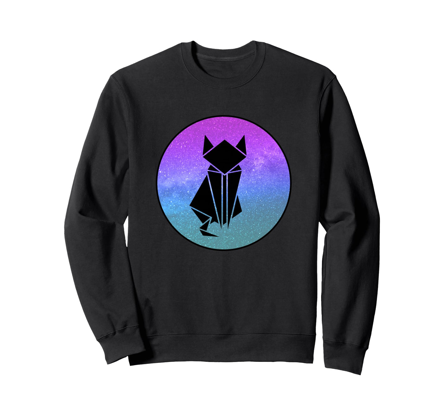 Cat Origami Galaxy Vaporwave Sweatshirt - Unique Graphic Men Women - T-Shirt, Sweatshirt, Hoodie