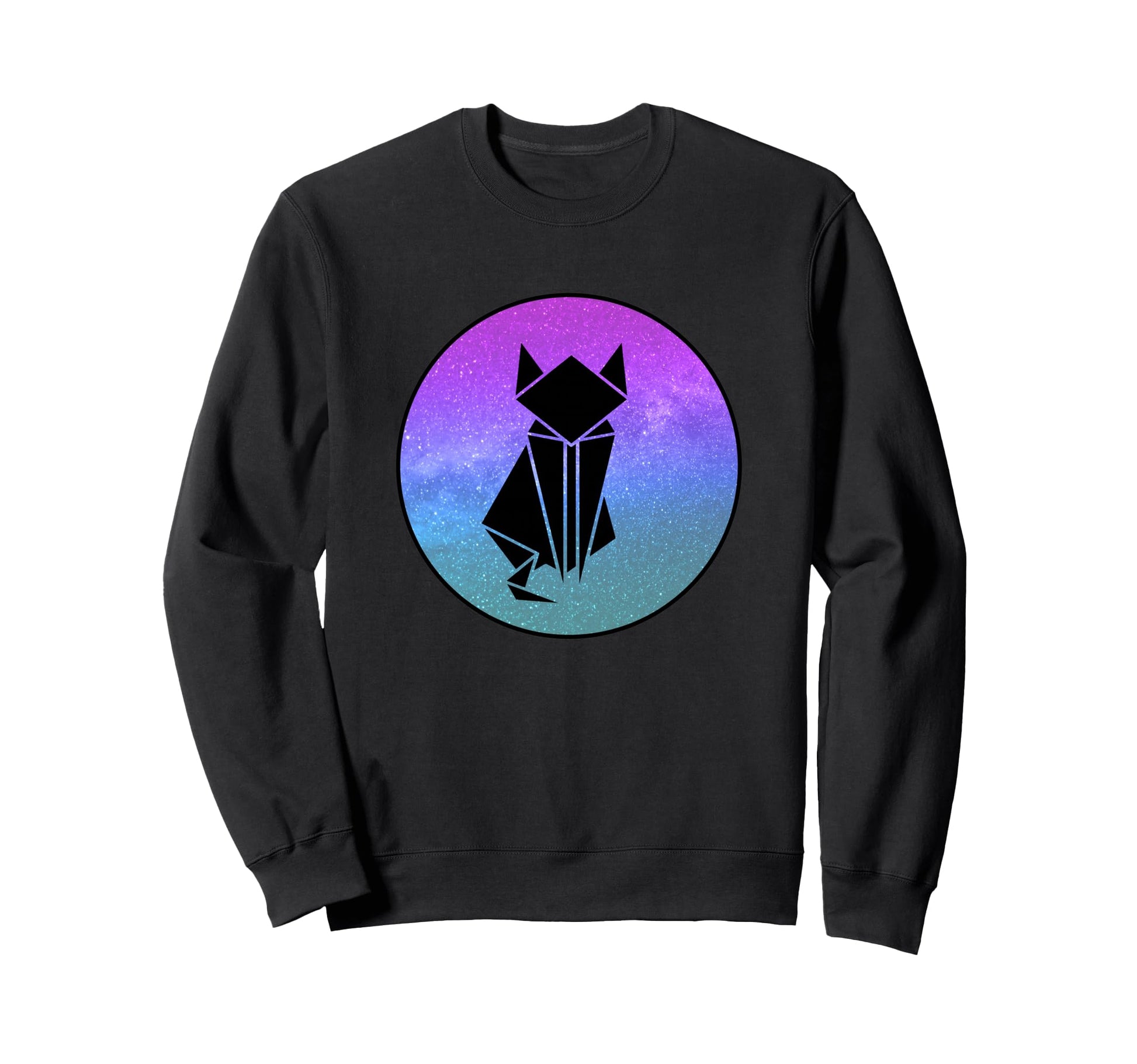 Cat Origami Galaxy Vaporwave Sweatshirt - Unique Graphic Men Women - T-Shirt, Sweatshirt, Hoodie