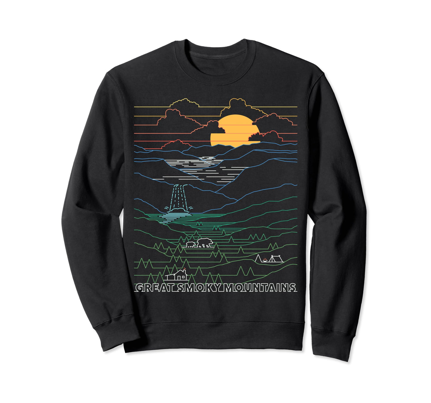 Great Smoky Mountains National Park Sweatshirt - Minimalist Print Unisex - T-Shirt, Sweatshirt, Hoodie