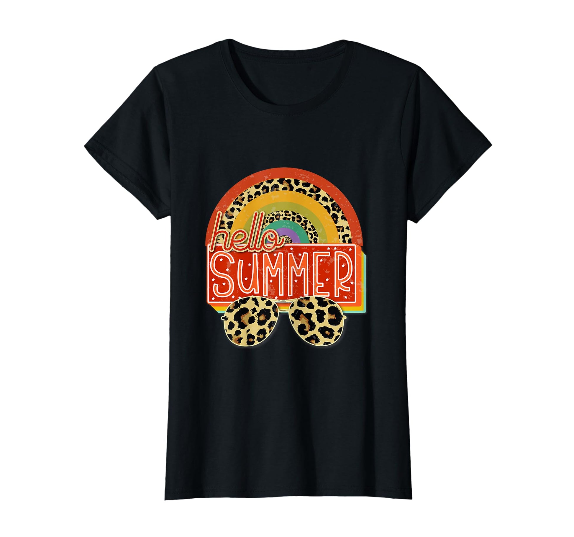 Hello Summer Sunglasses Cheetah T-Shirt - Fun Novelty Design for Adults - T-Shirt, Sweatshirt, Hoodie