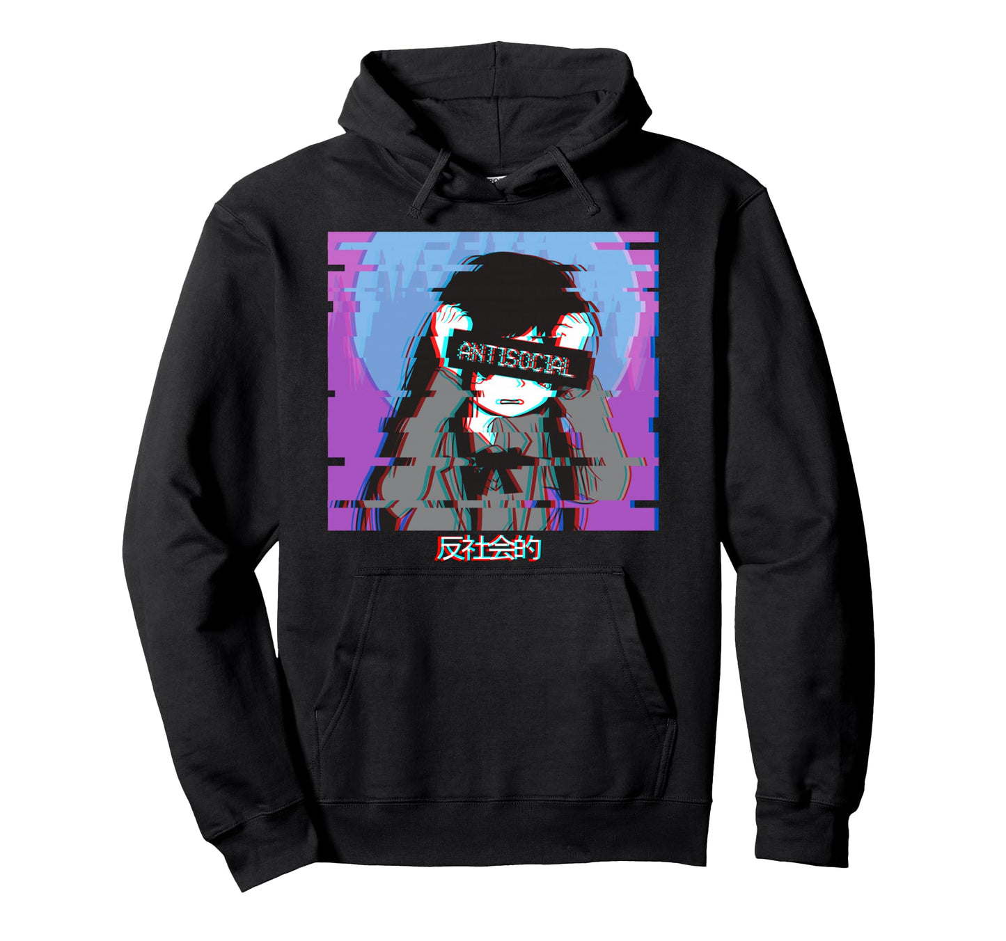 Antisocial Sad Anime Japanese Hoodie - Streetwear Style Men Women - T-Shirt, Sweatshirt, Hoodie