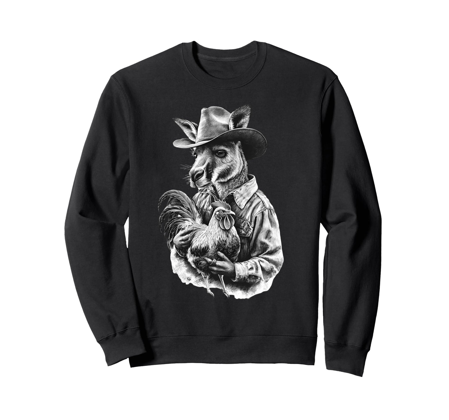 Kangaroo Cowboy Rodeo Australia Day Sweatshirt - Graphic Print Unisex - T-Shirt, Sweatshirt, Hoodie
