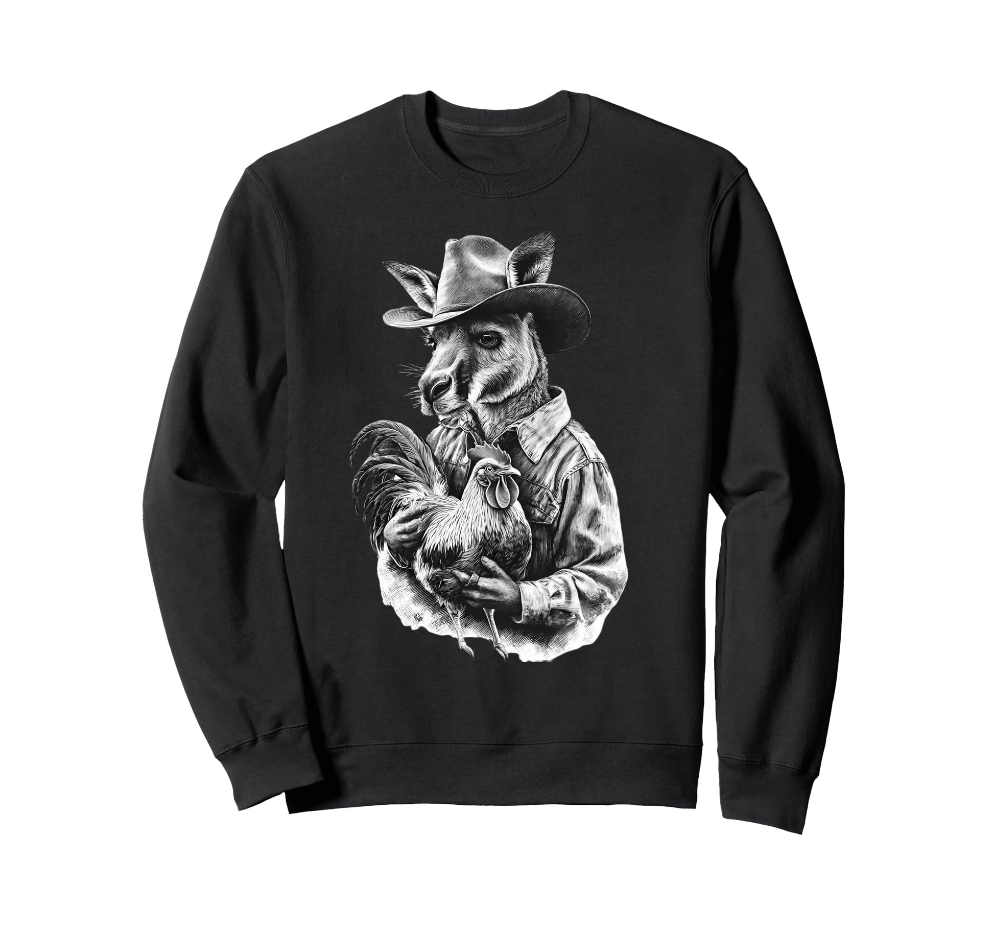 Kangaroo Cowboy Rodeo Australia Day Sweatshirt - Graphic Print Unisex - T-Shirt, Sweatshirt, Hoodie