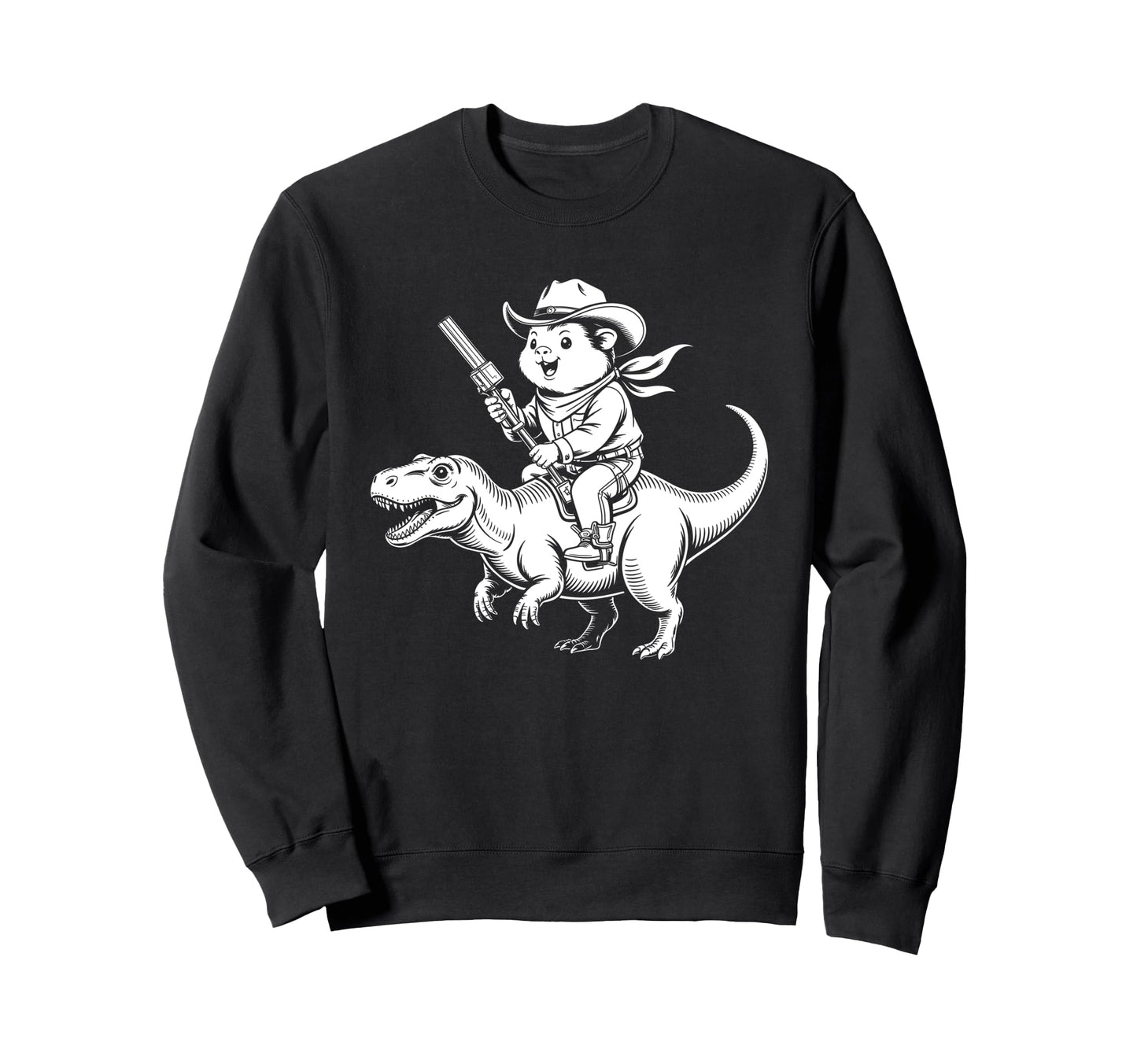 Guinea Pig Cowboy Dinosaur Sweatshirt - Minimalist Print for Adults - T-Shirt, Sweatshirt, Hoodie