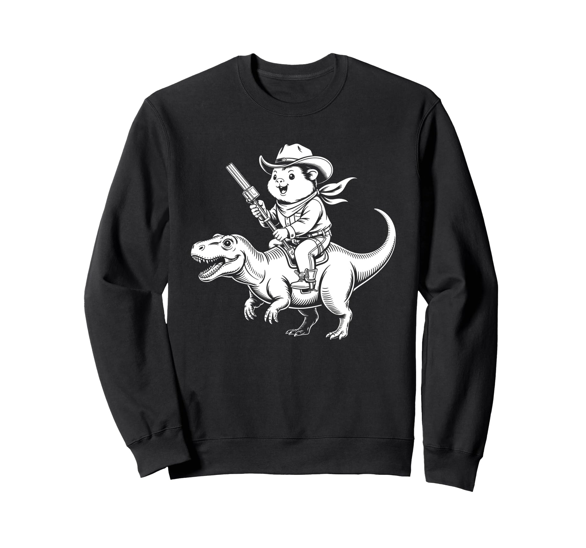 Guinea Pig Cowboy Dinosaur Sweatshirt - Minimalist Print for Adults - T-Shirt, Sweatshirt, Hoodie