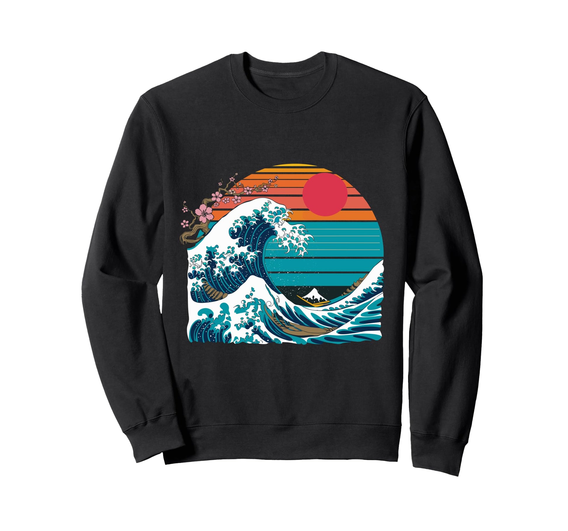 Big Wave Vaporwave Aesthetic 80S Anime Sweatshirt - Trendy Graphic Unisex - T-Shirt, Sweatshirt, Hoodie