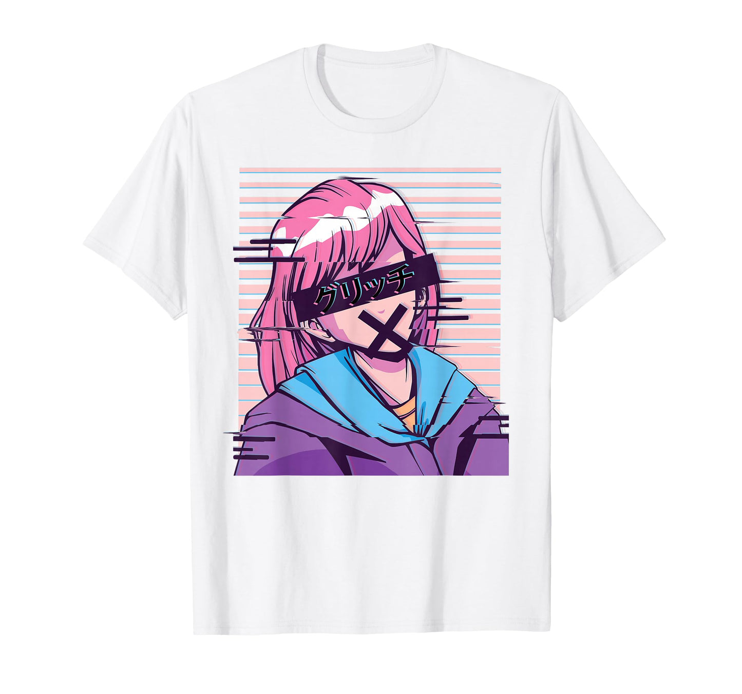 Japanese Aesthetics Anime Glitched T-Shirt - Aesthetic Graphic Unisex - T-Shirt, Sweatshirt, Hoodie