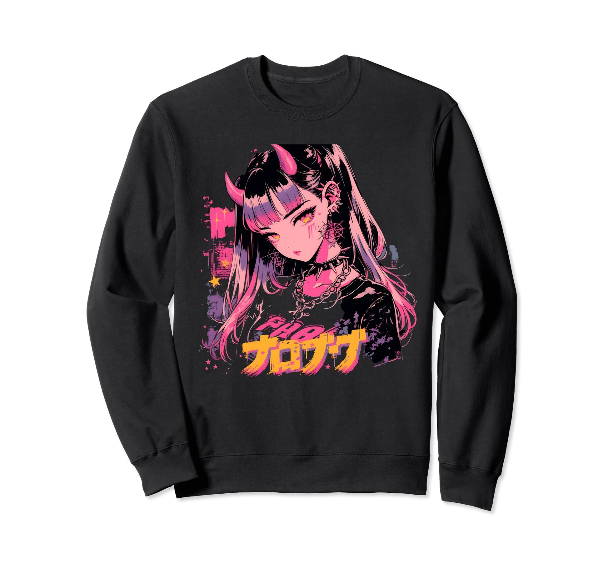 Goth Grunge Demon Anime Waifu Horror Sweatshirt - Custom Art Print Unisex - T-Shirt, Sweatshirt, Hoodie