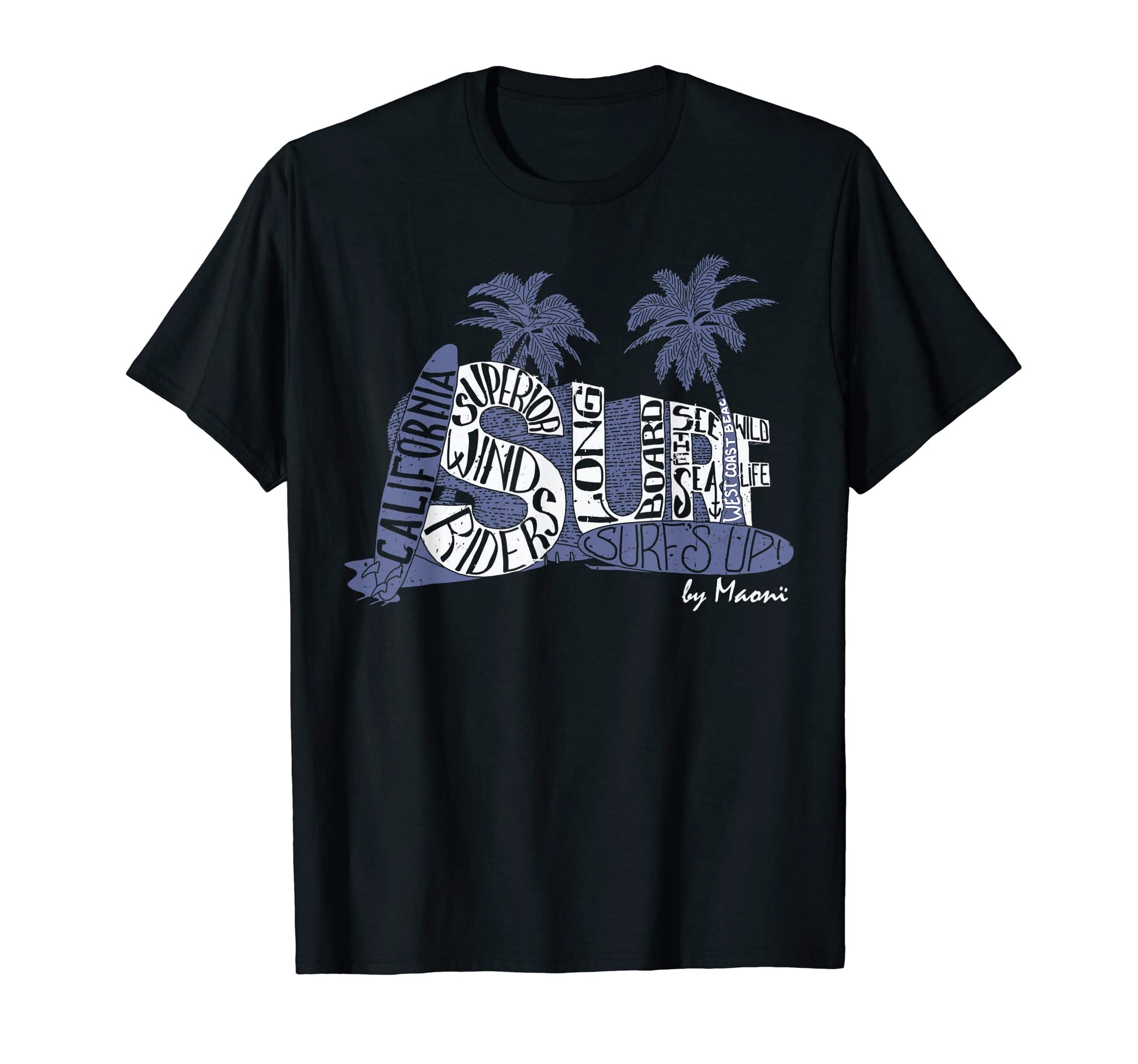 California Ocean Surf Club Palm Tree T-Shirt - Custom Art Print for Adults - T-Shirt, Sweatshirt, Hoodie