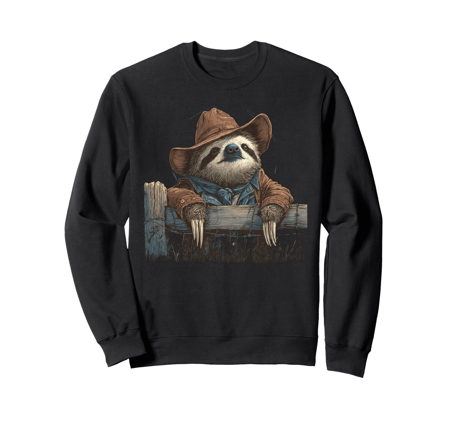 Sloth Cowboy Rodeo Cowgirl Sweatshirt - Fun Novelty Design Men Women - T-Shirt, Sweatshirt, Hoodie