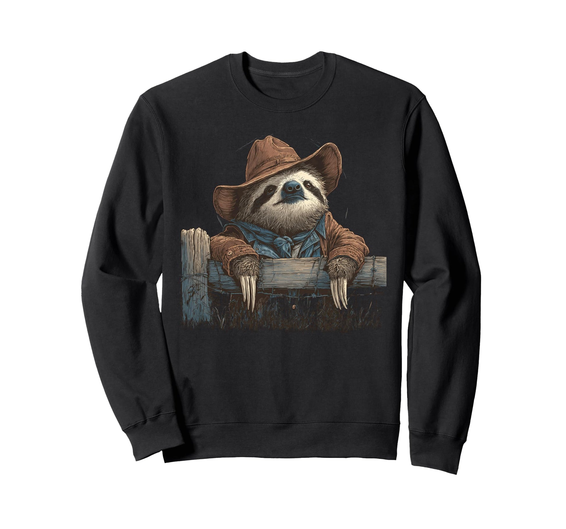 Sloth Cowboy Rodeo Cowgirl Sweatshirt - Fun Novelty Design Men Women - T-Shirt, Sweatshirt, Hoodie