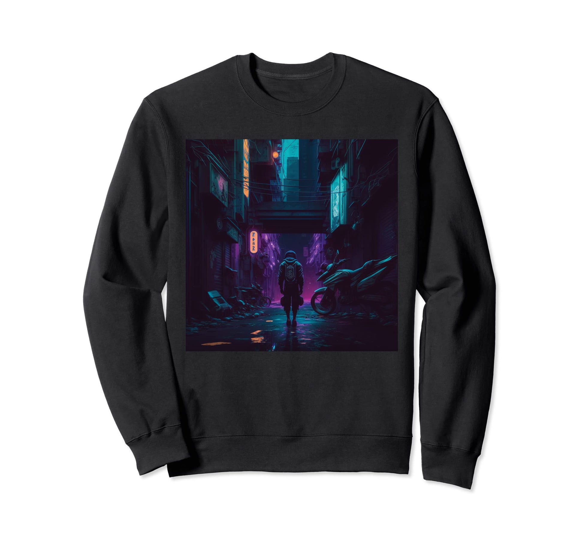 Futuristic Street Vaporwave Sweatshirt - Trendy Graphic for Adults - T-Shirt, Sweatshirt, Hoodie