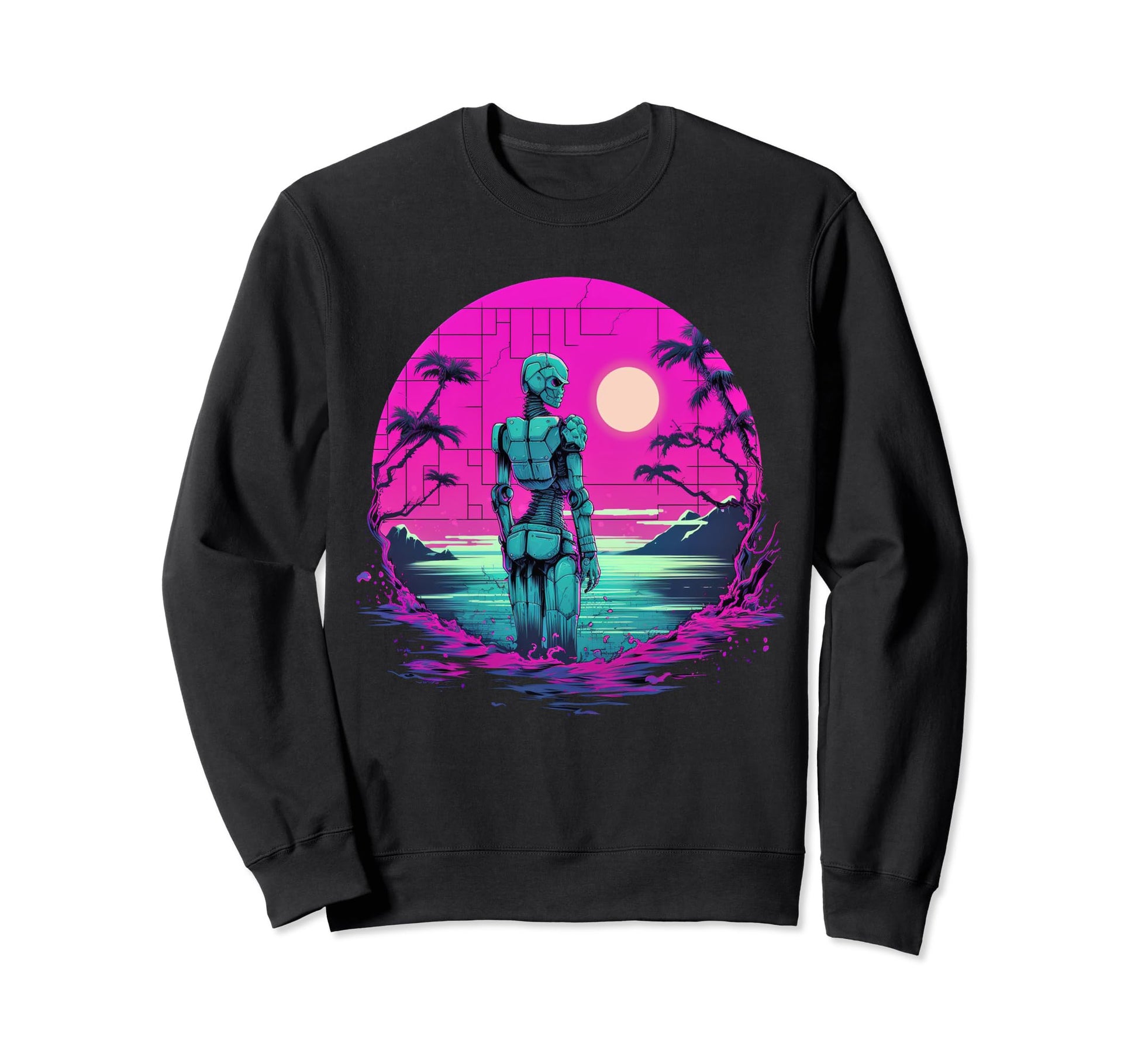 Vaporwave Aesthetic Futurism Sweatshirt - Graphic Print for Adults - T-Shirt, Sweatshirt, Hoodie