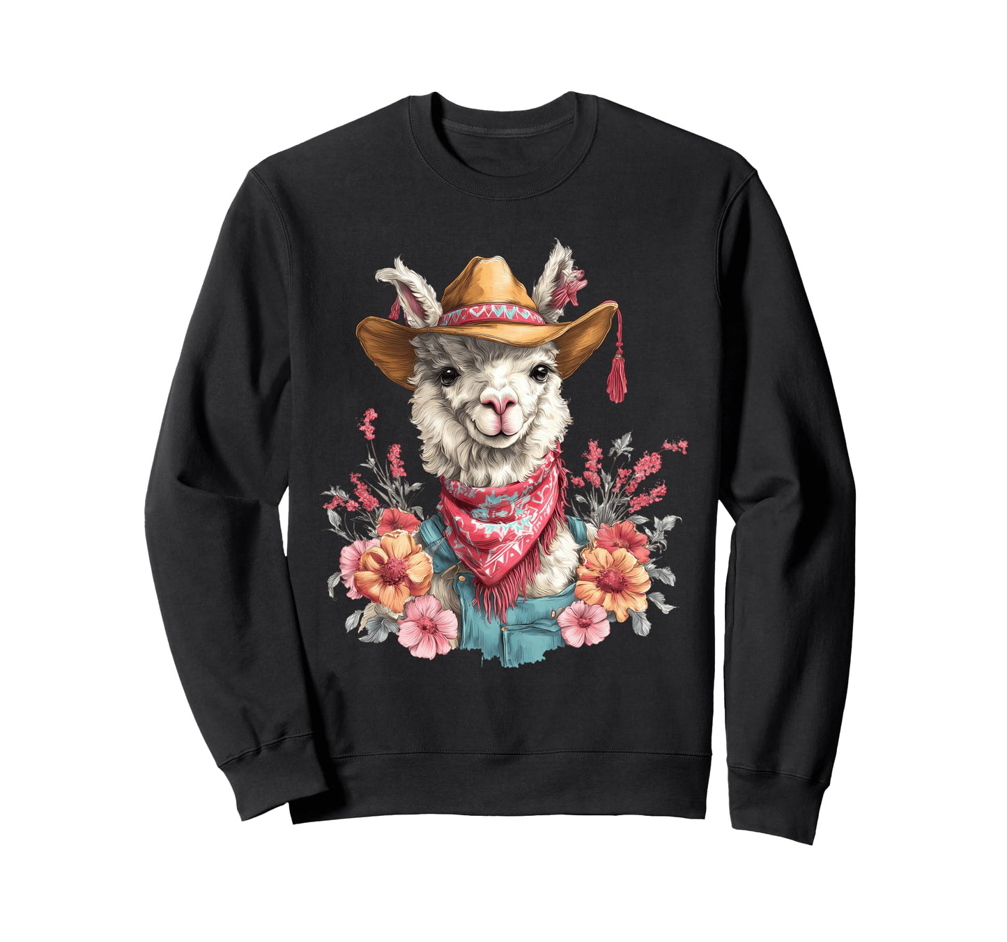Llama Cowboy Rodeo Cowgirl Western Sweatshirt - Trendy Graphic Unisex - T-Shirt, Sweatshirt, Hoodie