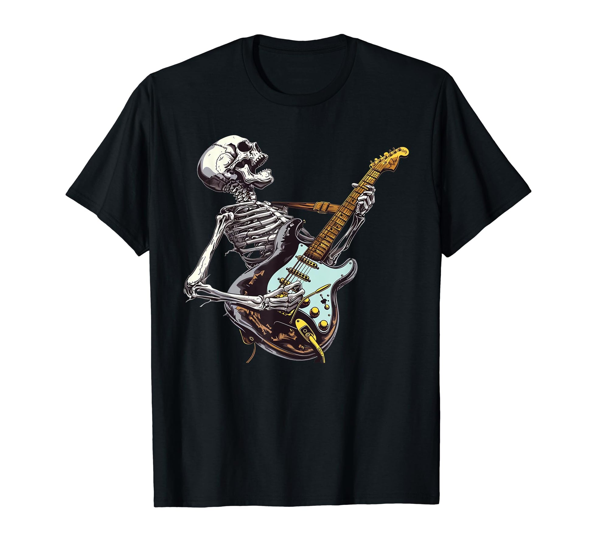 Rocking Skeleton Guitarist Music T-Shirt - Casual Everyday Wear for Adults - T-Shirt, Sweatshirt, Hoodie