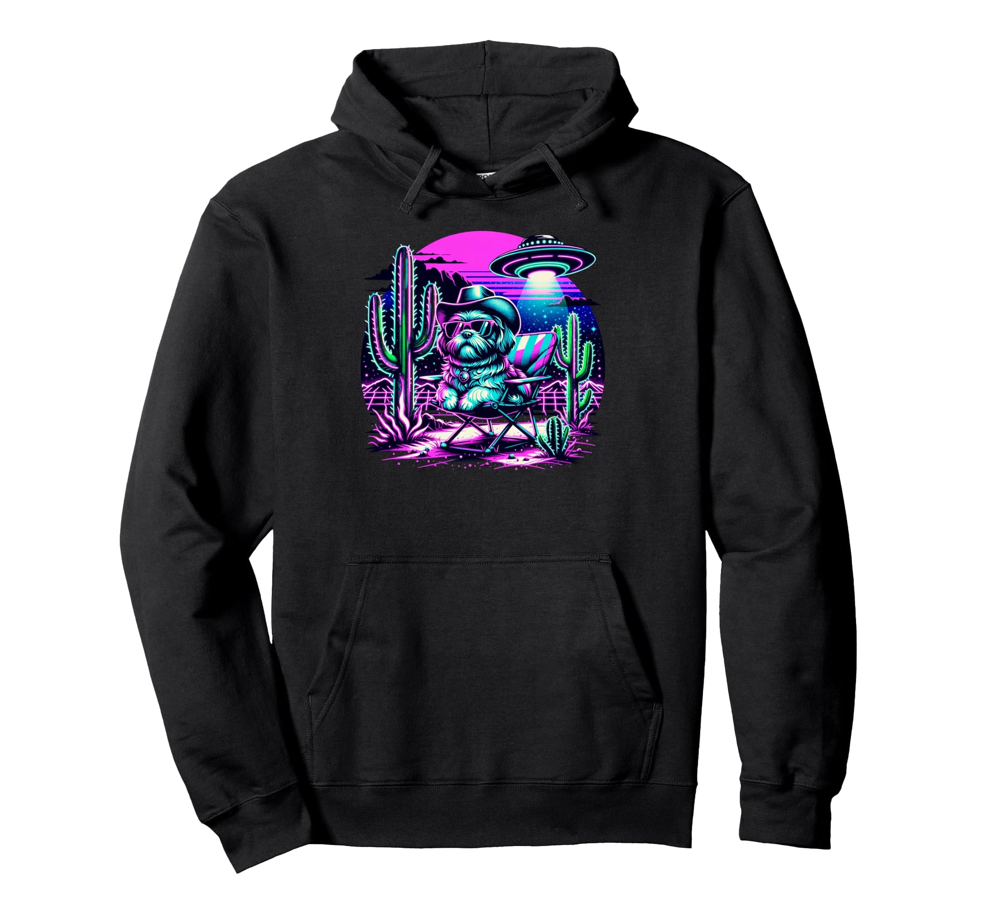 Shih Tzu Cowboys Ufo Western Hoodie - Trendy Graphic Men Women - T-Shirt, Sweatshirt, Hoodie