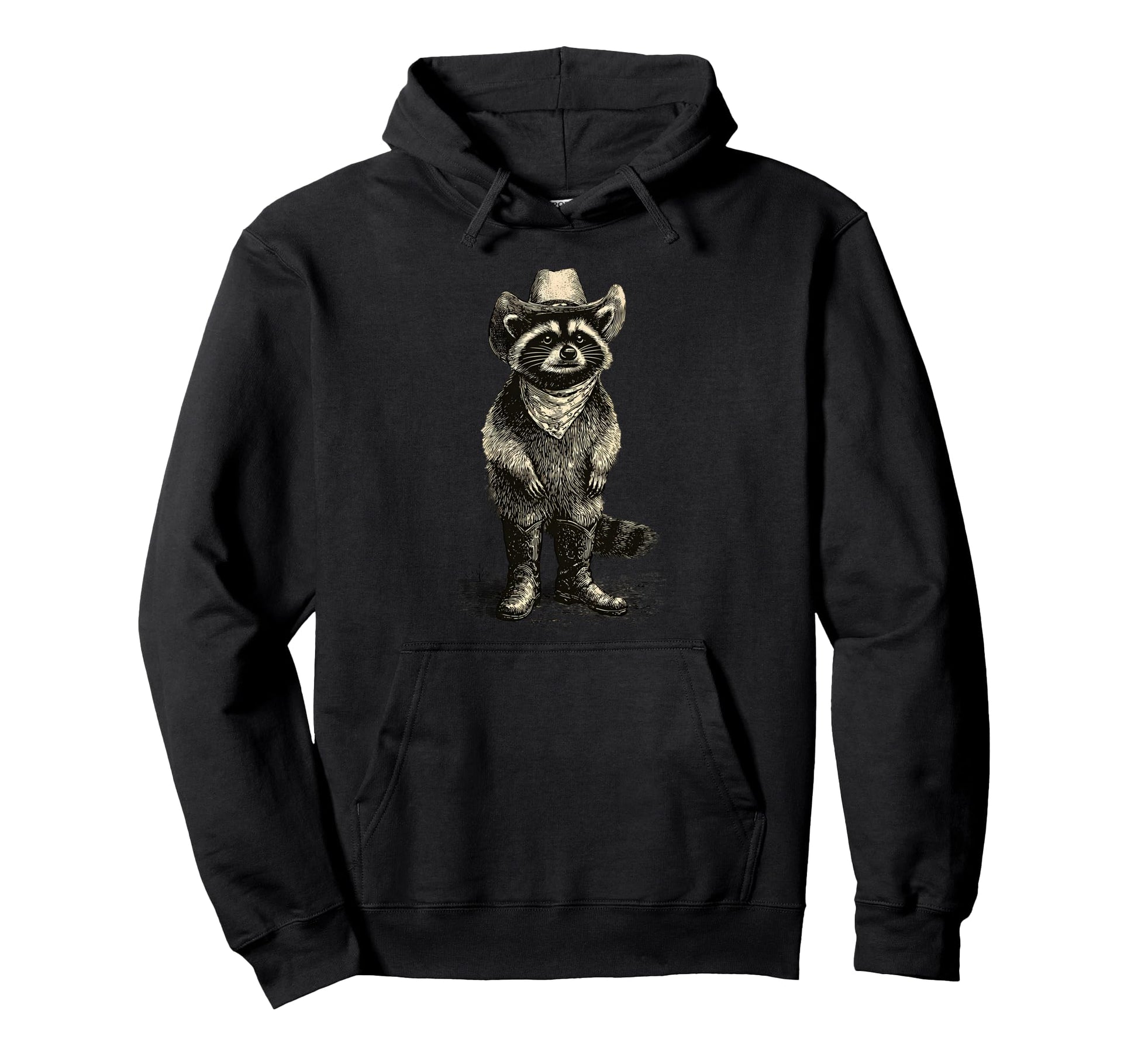Raccoon Cowboy Rodeo Cowgirl Western Hoodie - Aesthetic Graphic Men Women - T-Shirt, Sweatshirt, Hoodie